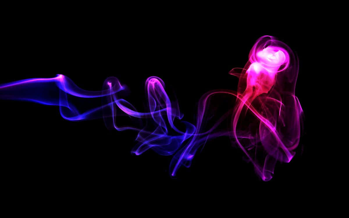 neon blue, pink smoke, pure black background, SD Desktop Wallpaper