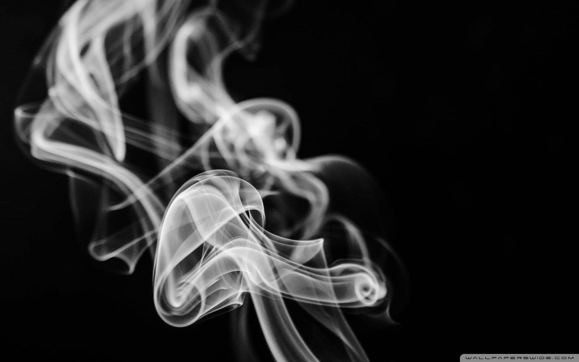 flowing white smoke, Ethereal white smoke, stark black background, Full HD Desktop Wallpaper