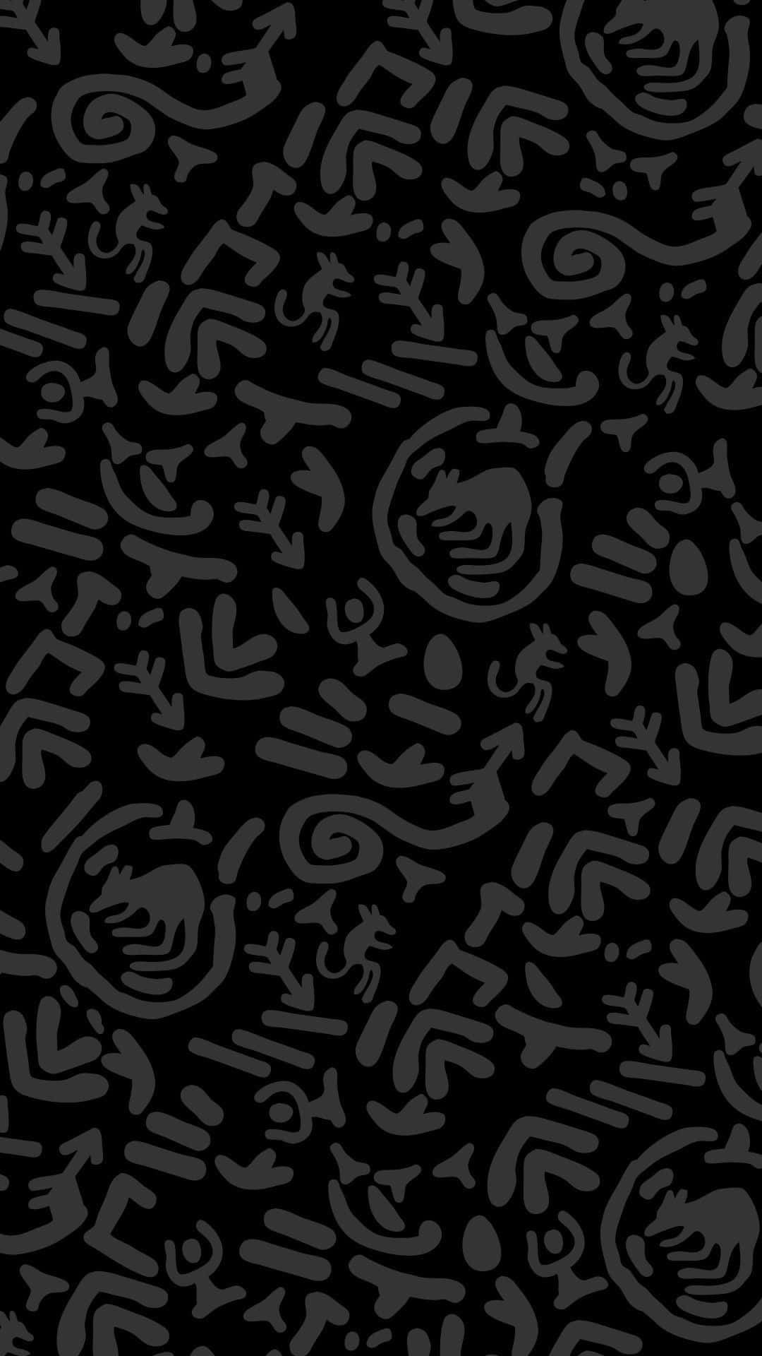 Stoner Pattern iPhone, dark gray, abstract tribal symbols, Full HD Phone Wallpaper