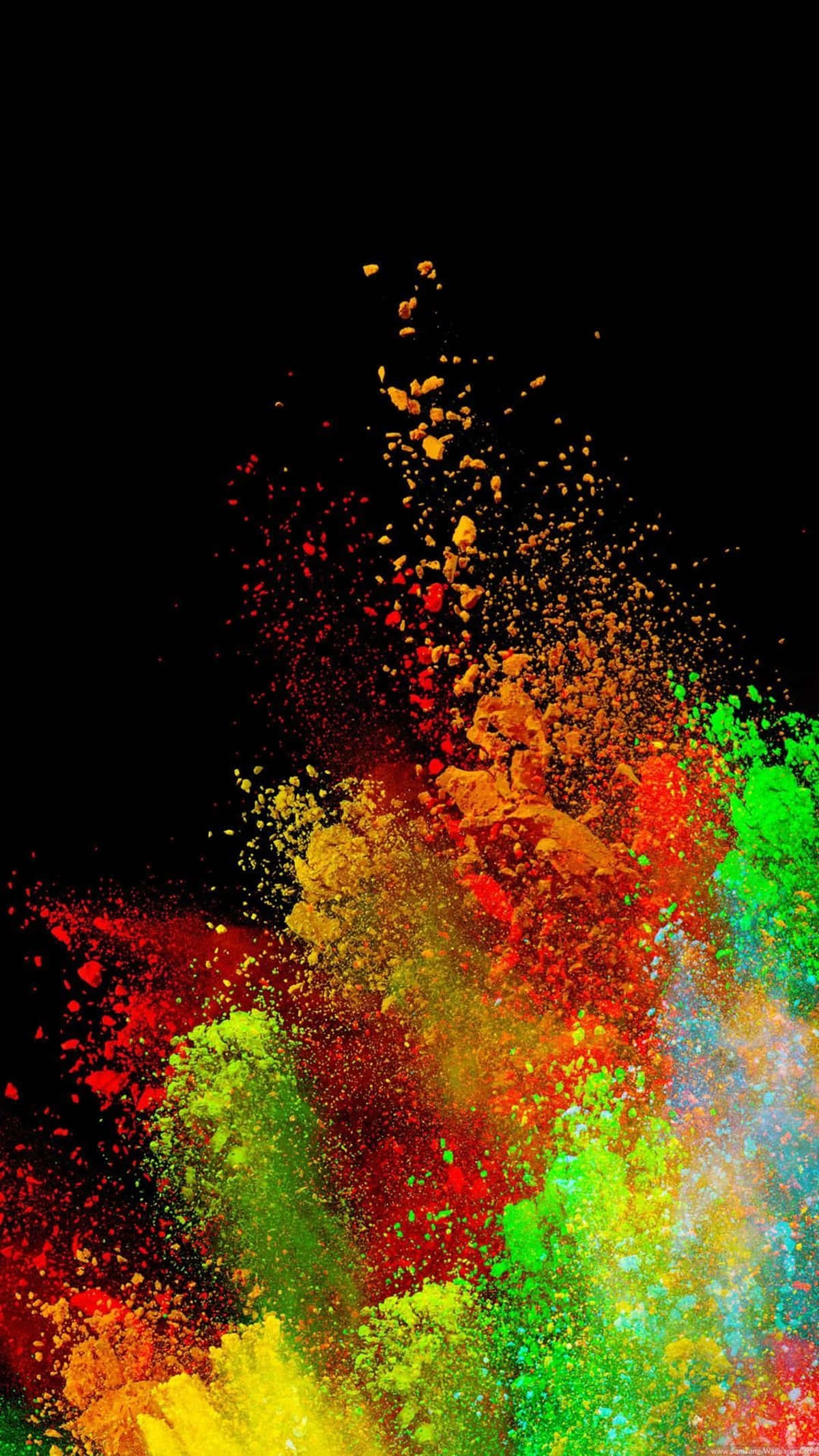 powder smoke, red, green, Full HD Phone Wallpaper