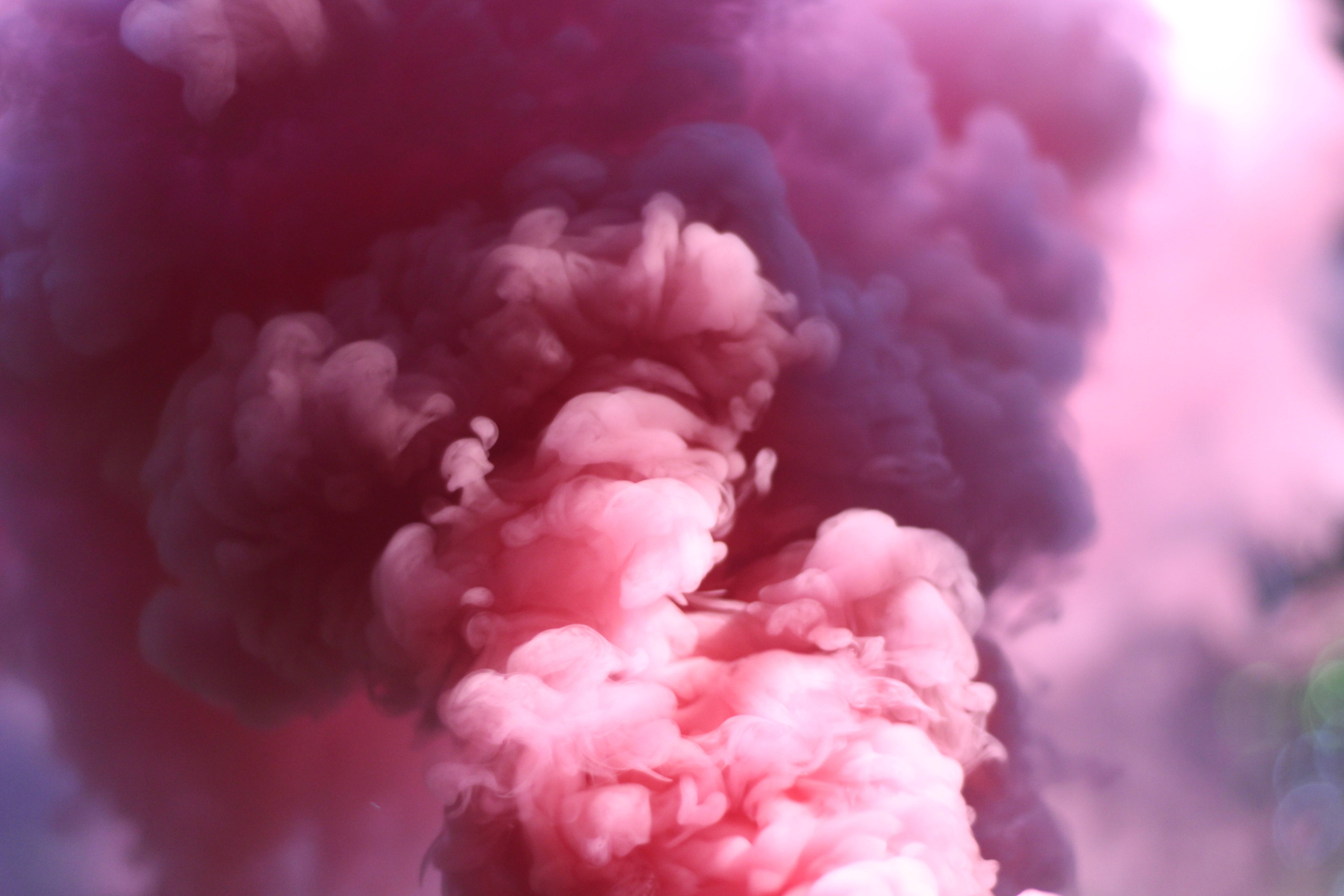 pink dense smoke explosion, Colorful Explosion of Pink Smoke, vivid pink, 5K Desktop Wallpaper