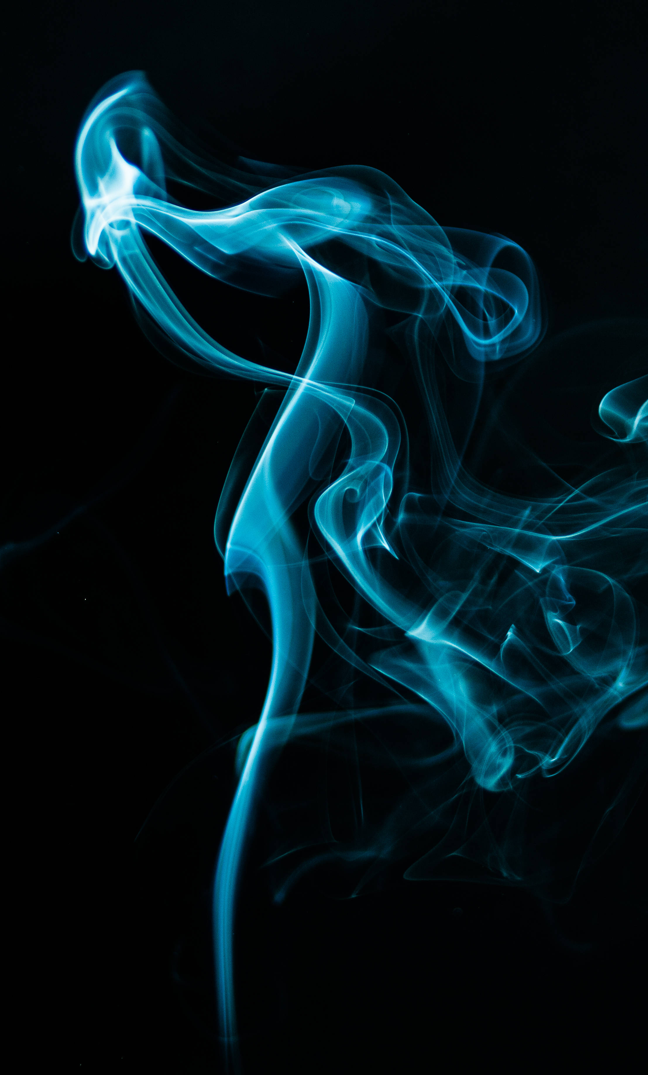 abstract blue smoke, Flowing Blue Smoke Patterns, blue smoke, 2K Phone Wallpaper