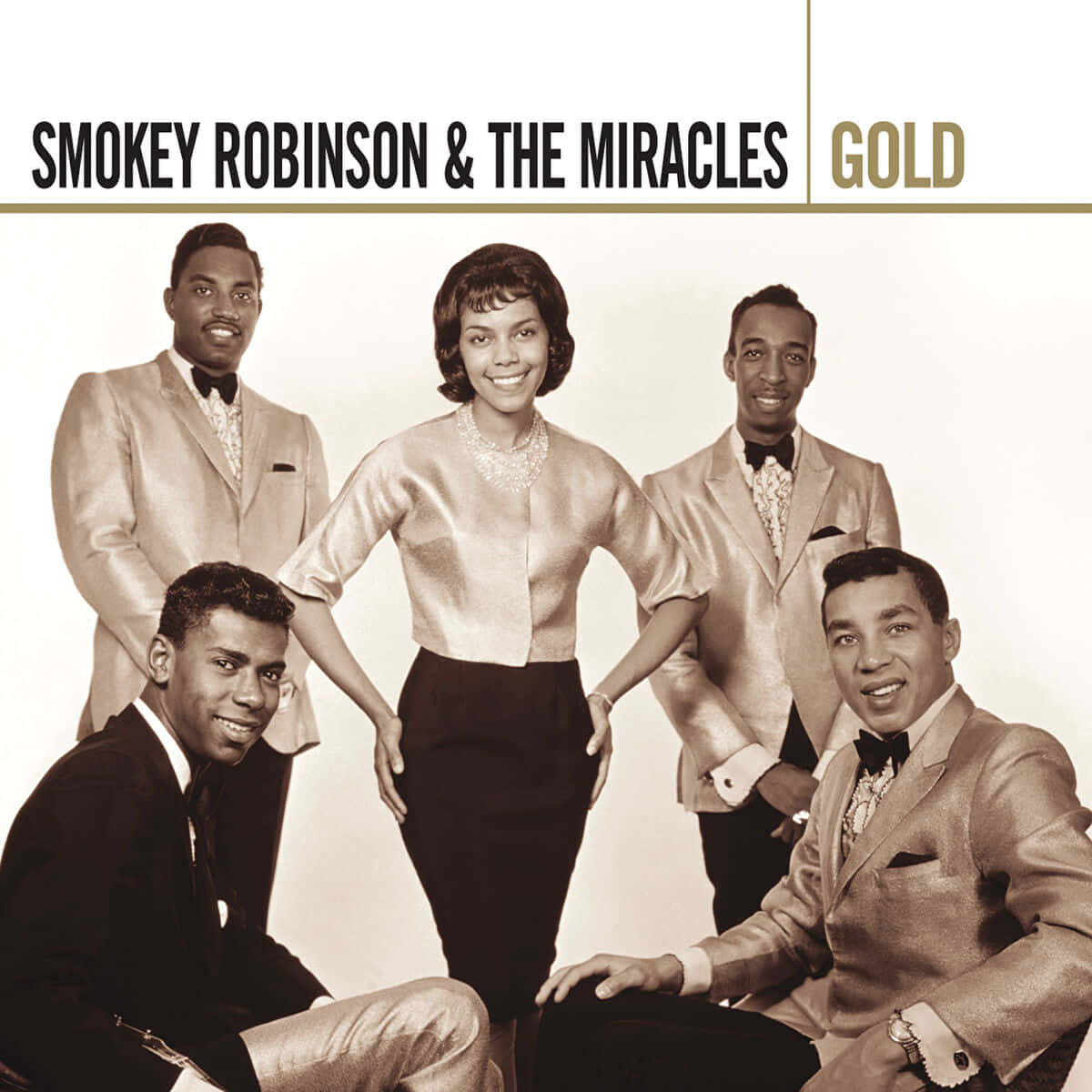Smokey Robinson & The Miracles, gold album cover, vintage suits, SD Desktop Wallpaper