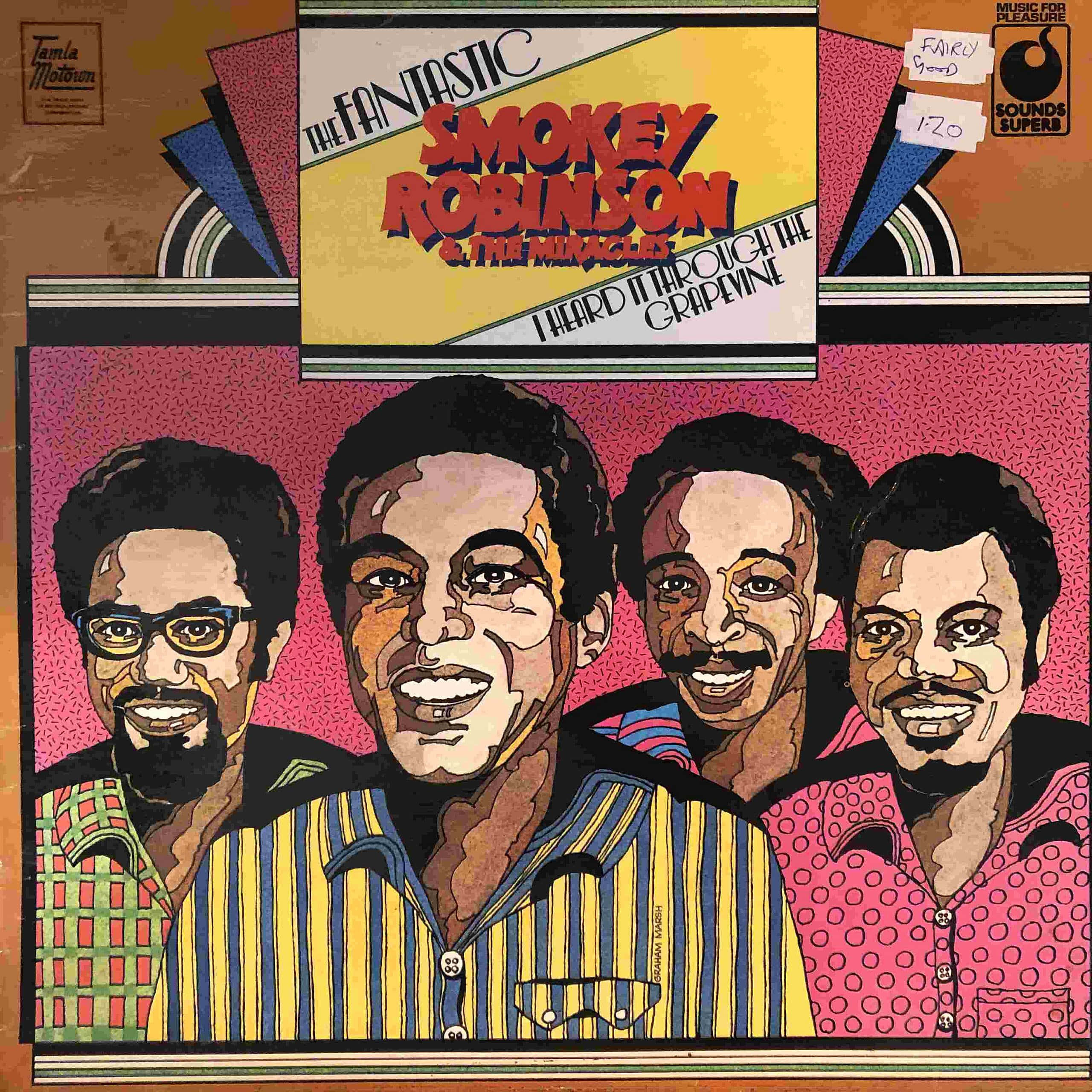 Smokey Robinson And The Miracles, 1960s album cover art, four smiling men, 2K Desktop Wallpaper