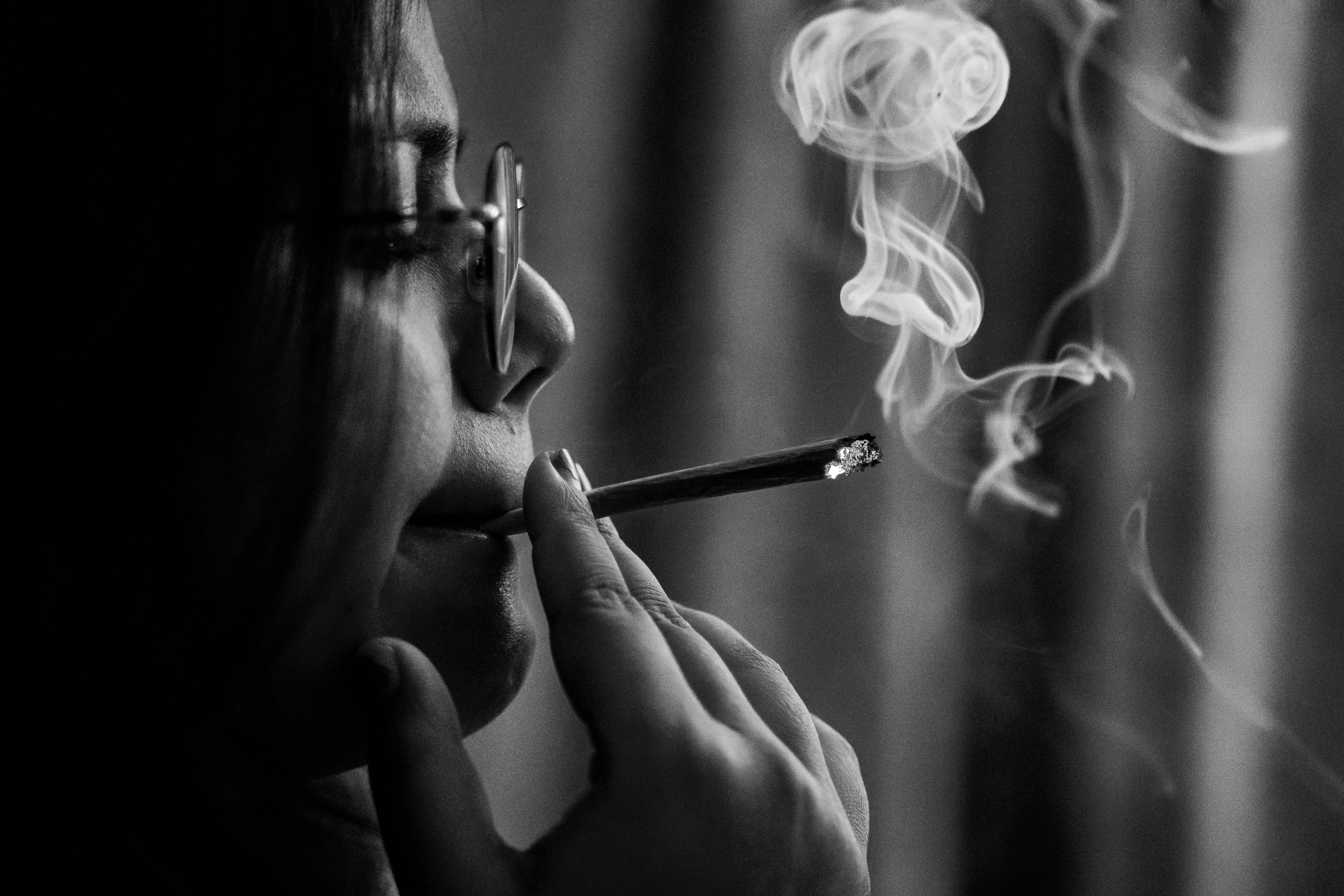 stress smoking weed, cigarette, smoke curling upward, 5K Desktop Wallpaper