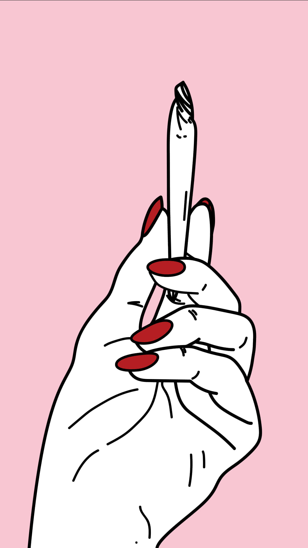 red nails, cigarette, soft pink background, Full HD Phone Wallpaper