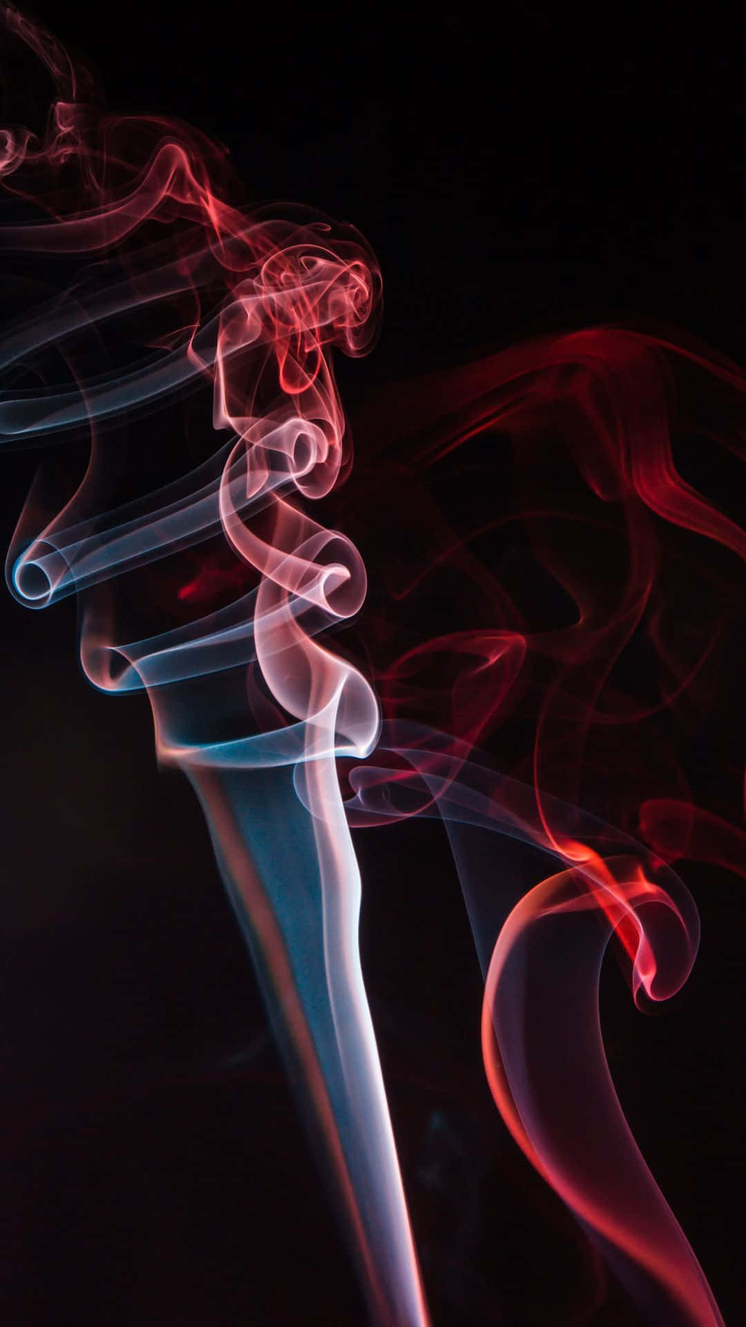 mesmerizing smoke, vivid red, cool blue, Full HD Phone Wallpaper