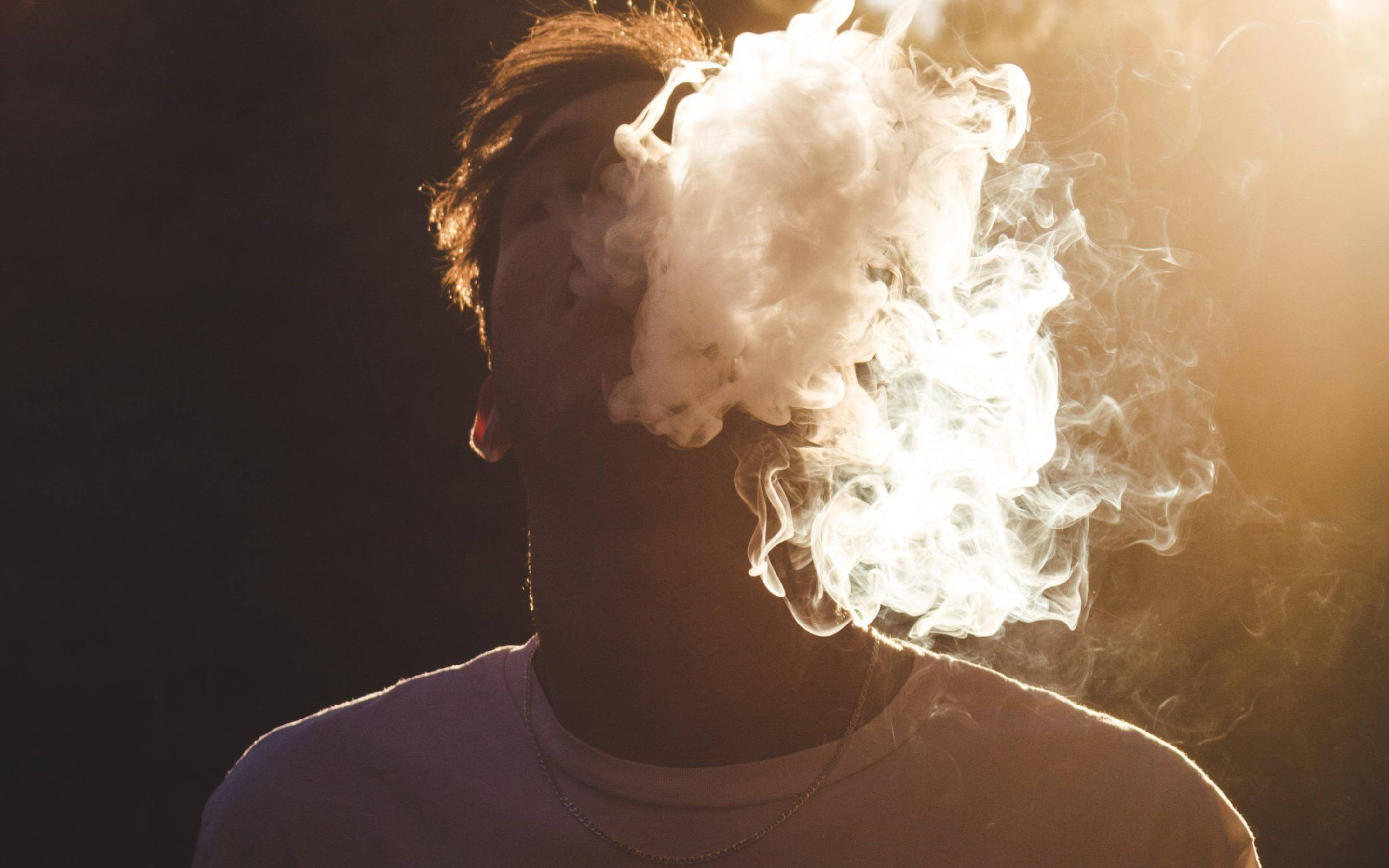 boy, smoking weed, thick cloud of vapor, 2K Desktop Wallpaper