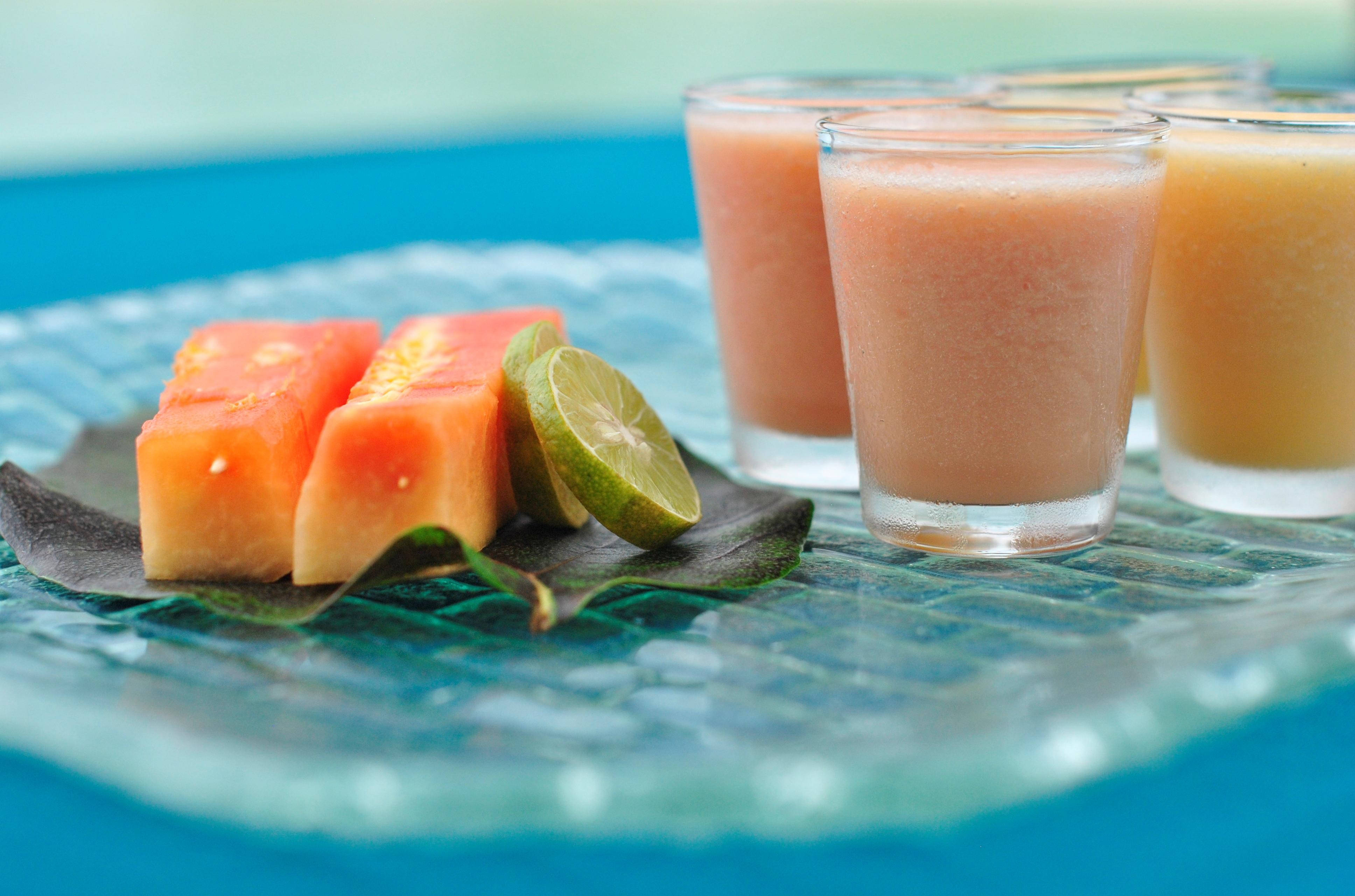 Smoothie, papaya, lime, 4K Desktop Wallpaper