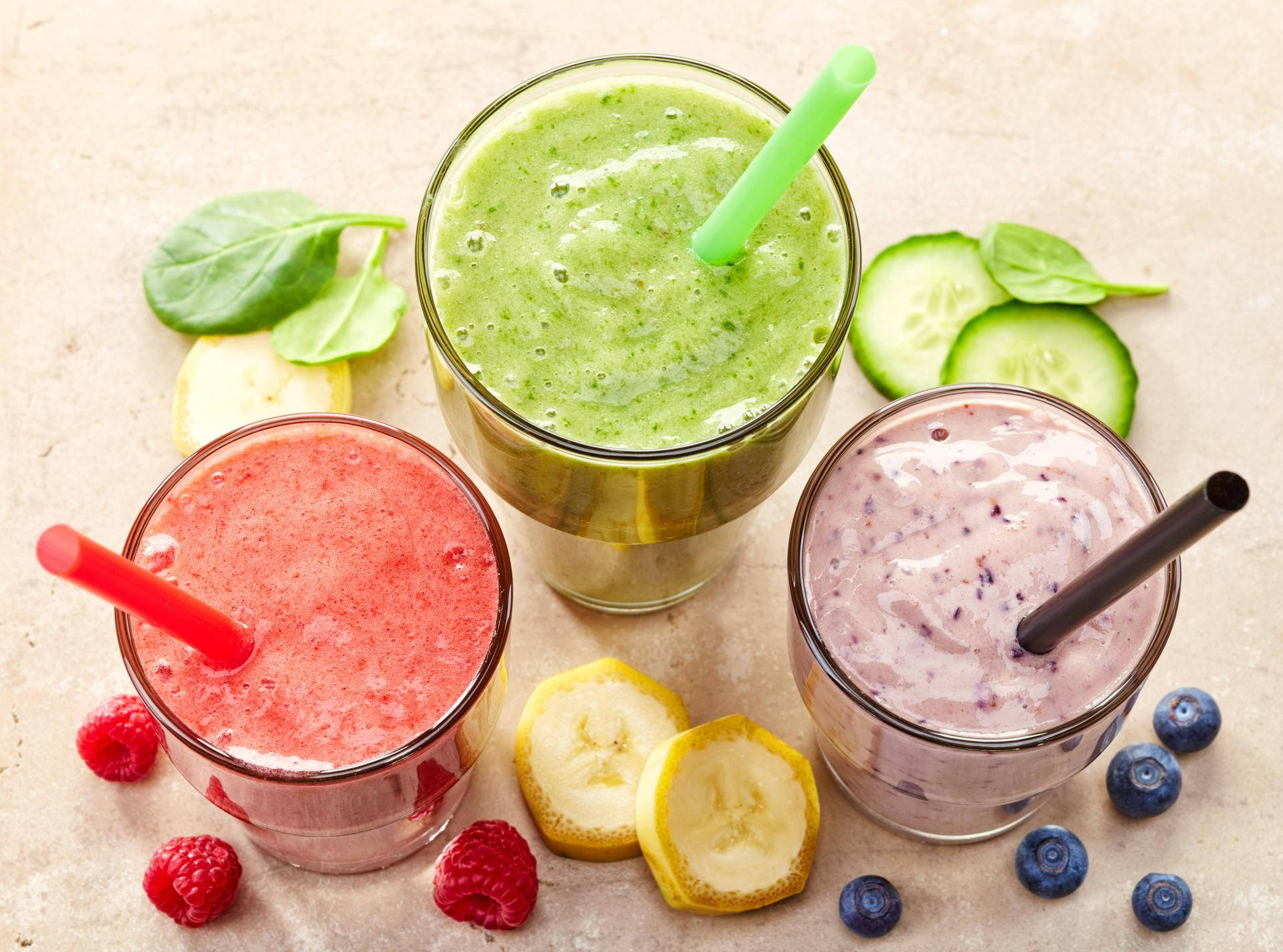 smoothies, glasses, fresh fruit, Full HD Desktop Wallpaper