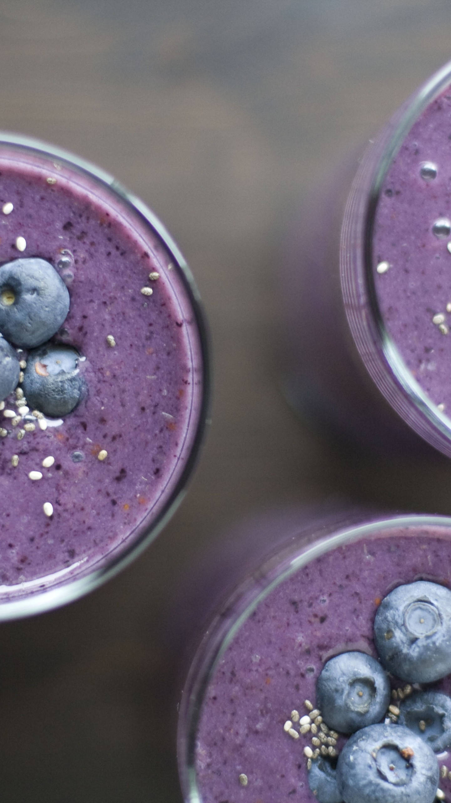 Smoothie, vibrant purple blueberry smoothie, fresh blueberries, 2K Phone Wallpaper