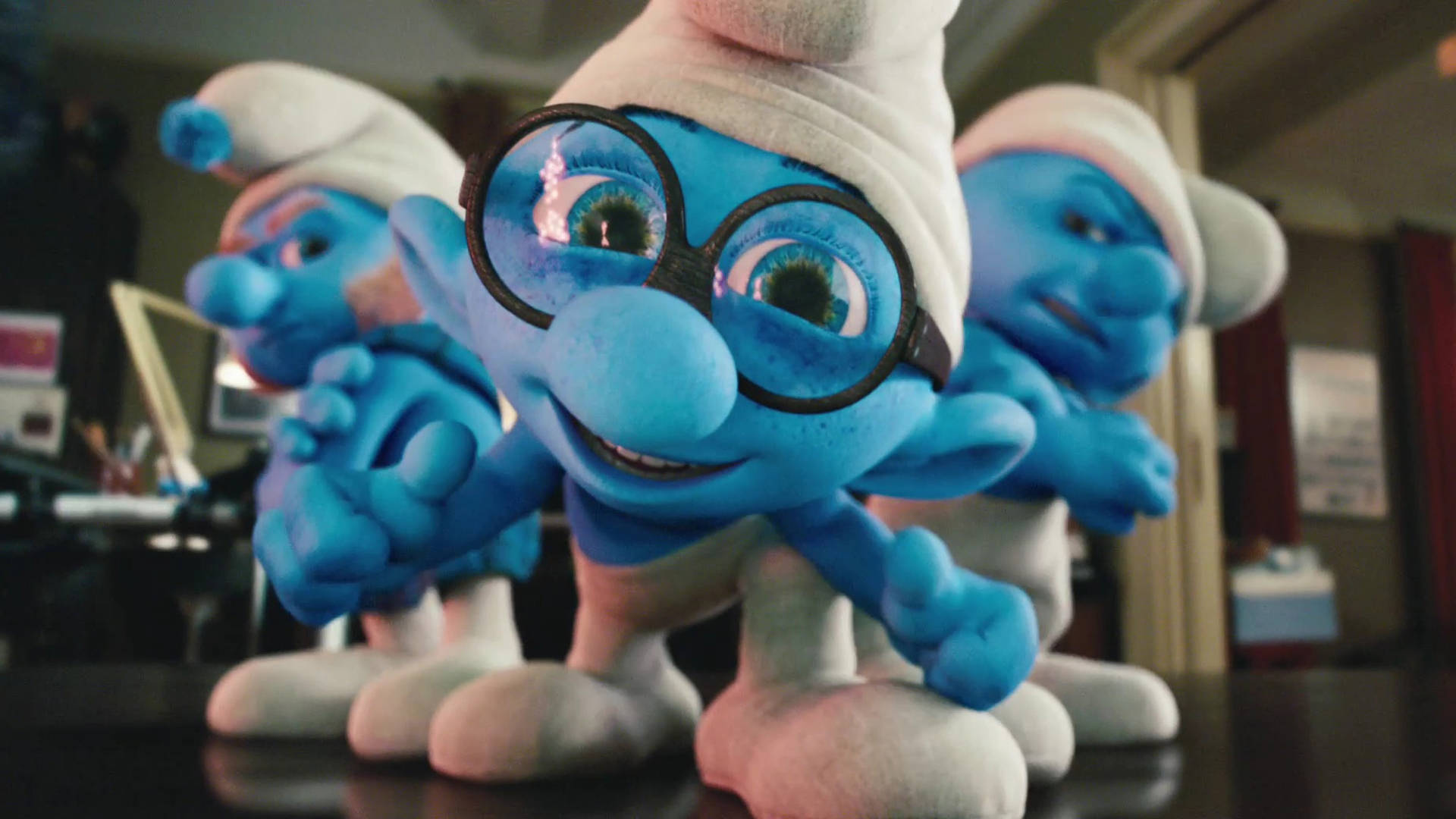 The Smurfs, blue Smurf, white hat, Full HD Desktop Wallpaper