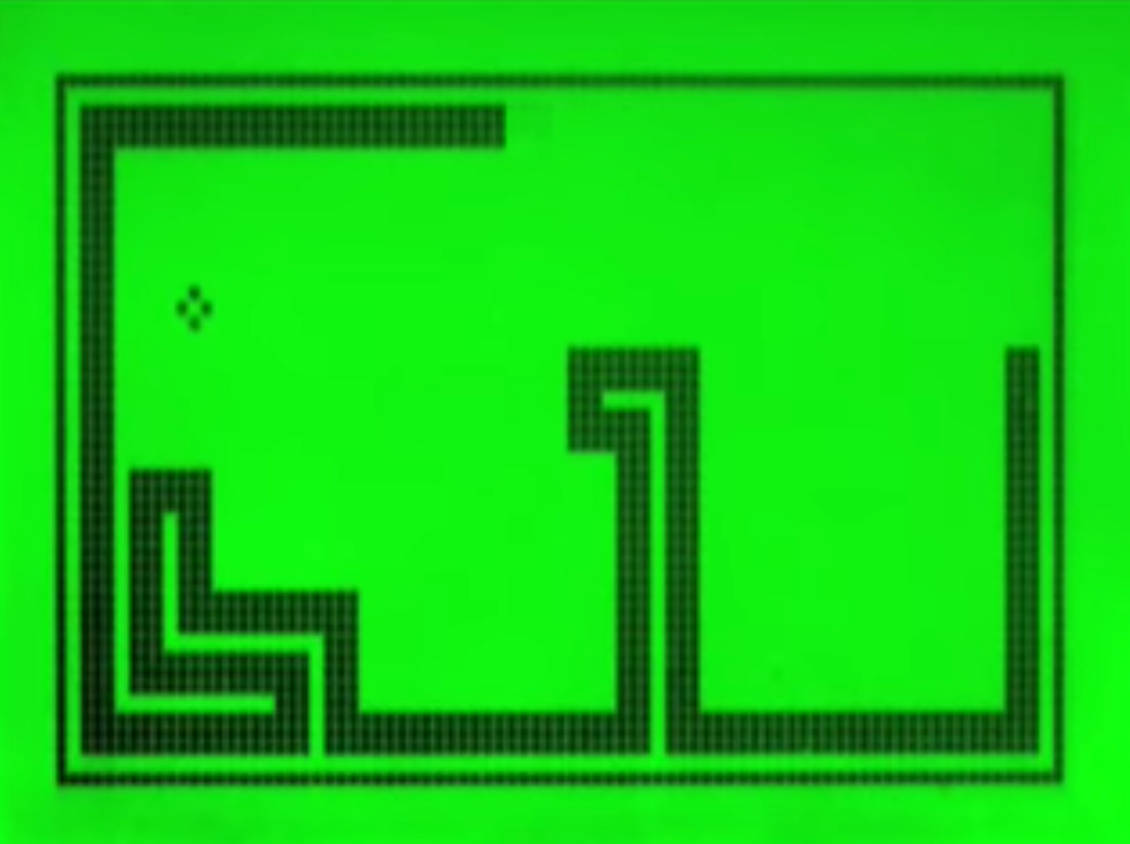 Snake Game, green LCD, pixelated maze game, SD Desktop Wallpaper