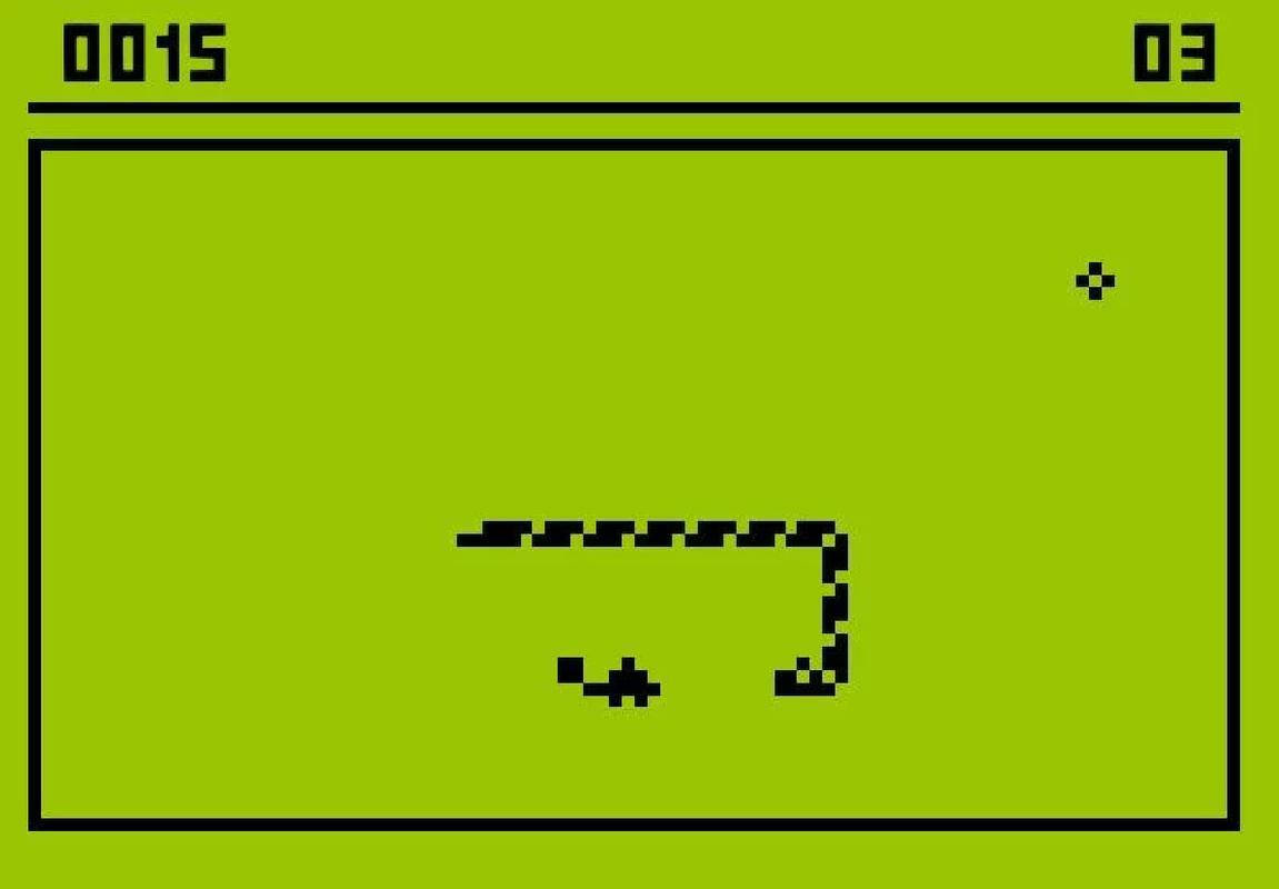 Classic Snake Game Design, pixelated snake game, bright lime green screen, SD Desktop Wallpaper