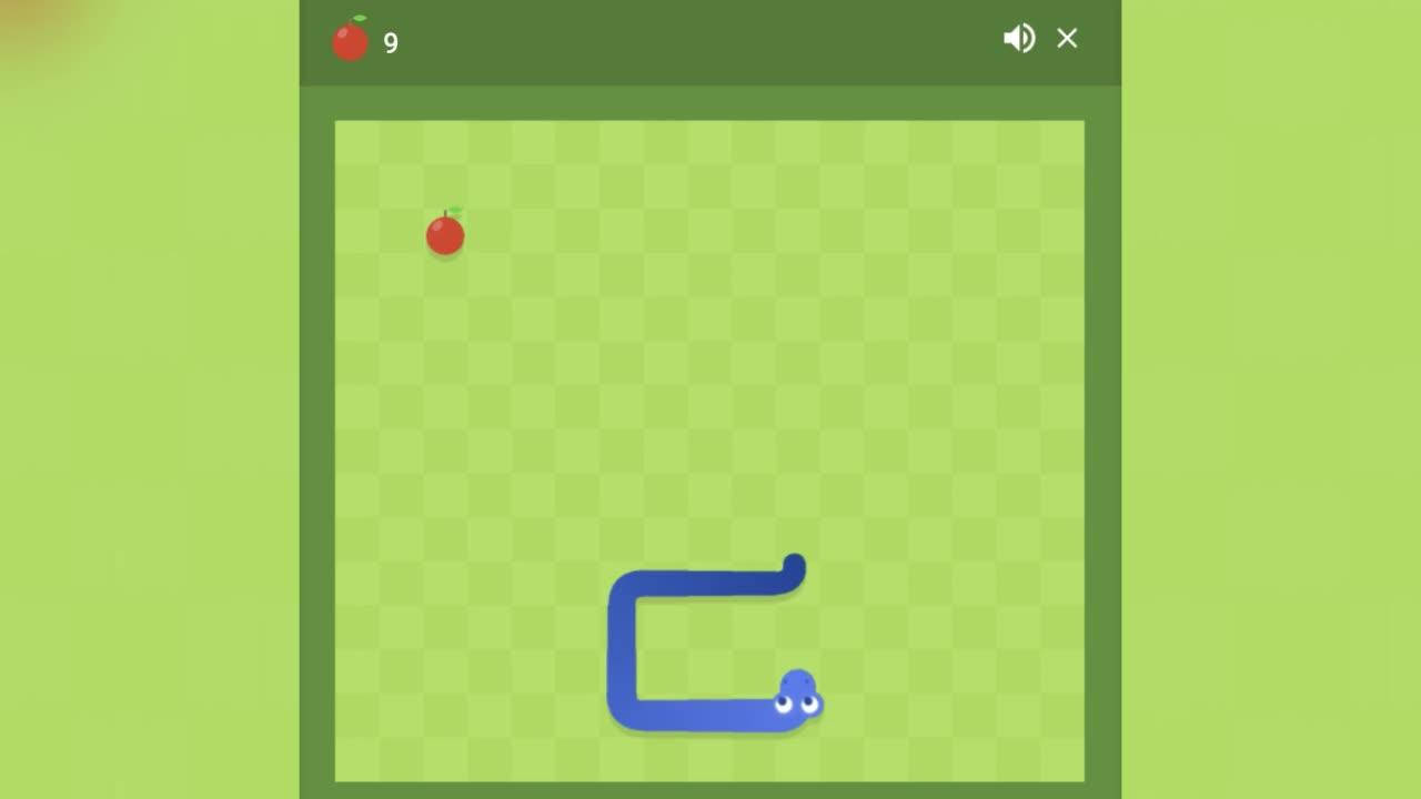 blue cartoon snake, green checkered grid, red apple, HD Desktop Wallpaper