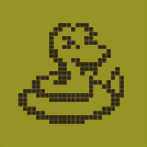 Snake Game, pixelated duck, dark brown, SD Desktop Wallpaper