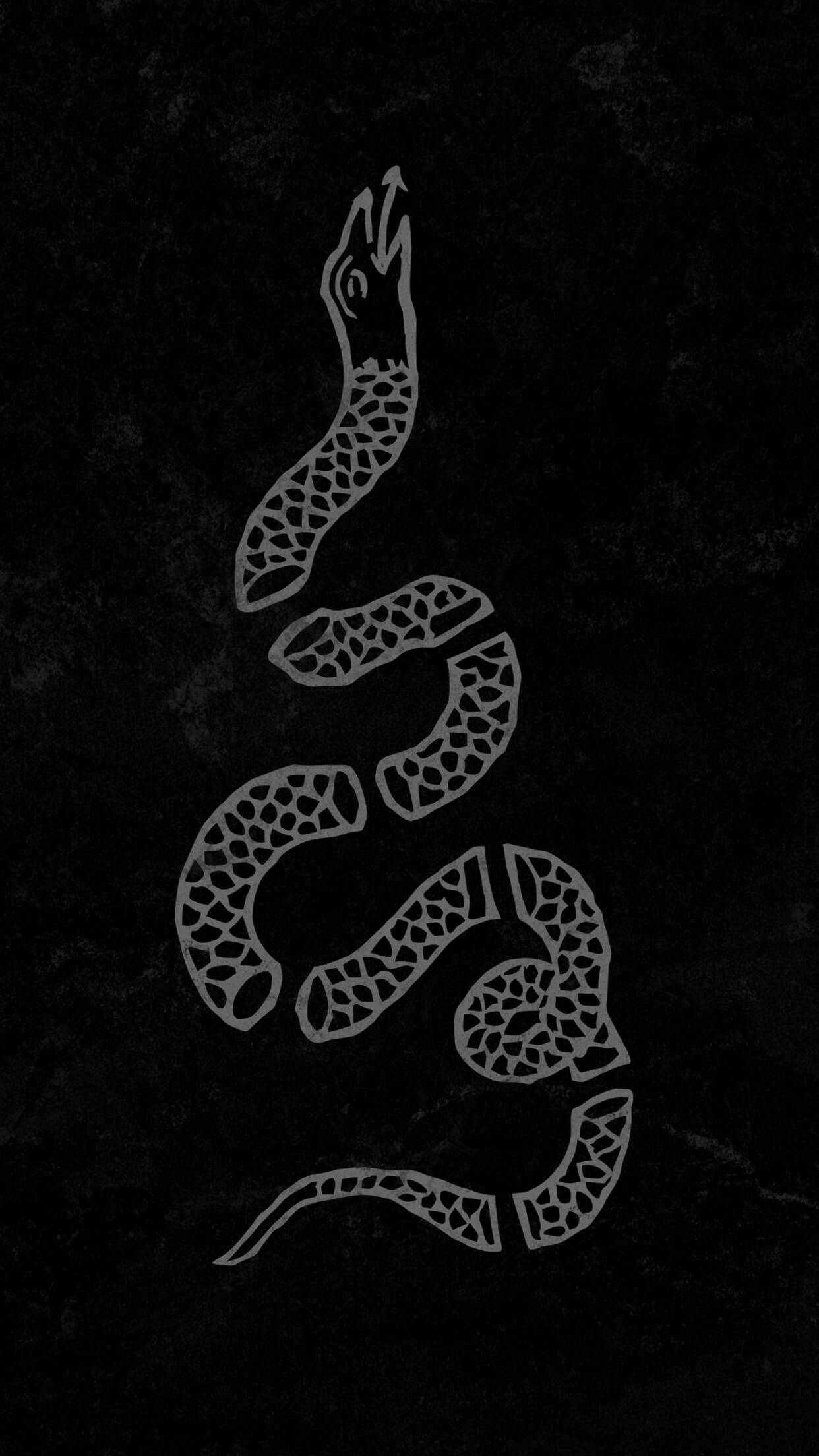 Snake In Pieces Outline Phone, silver snake, geometric scales, Full HD Phone Wallpaper