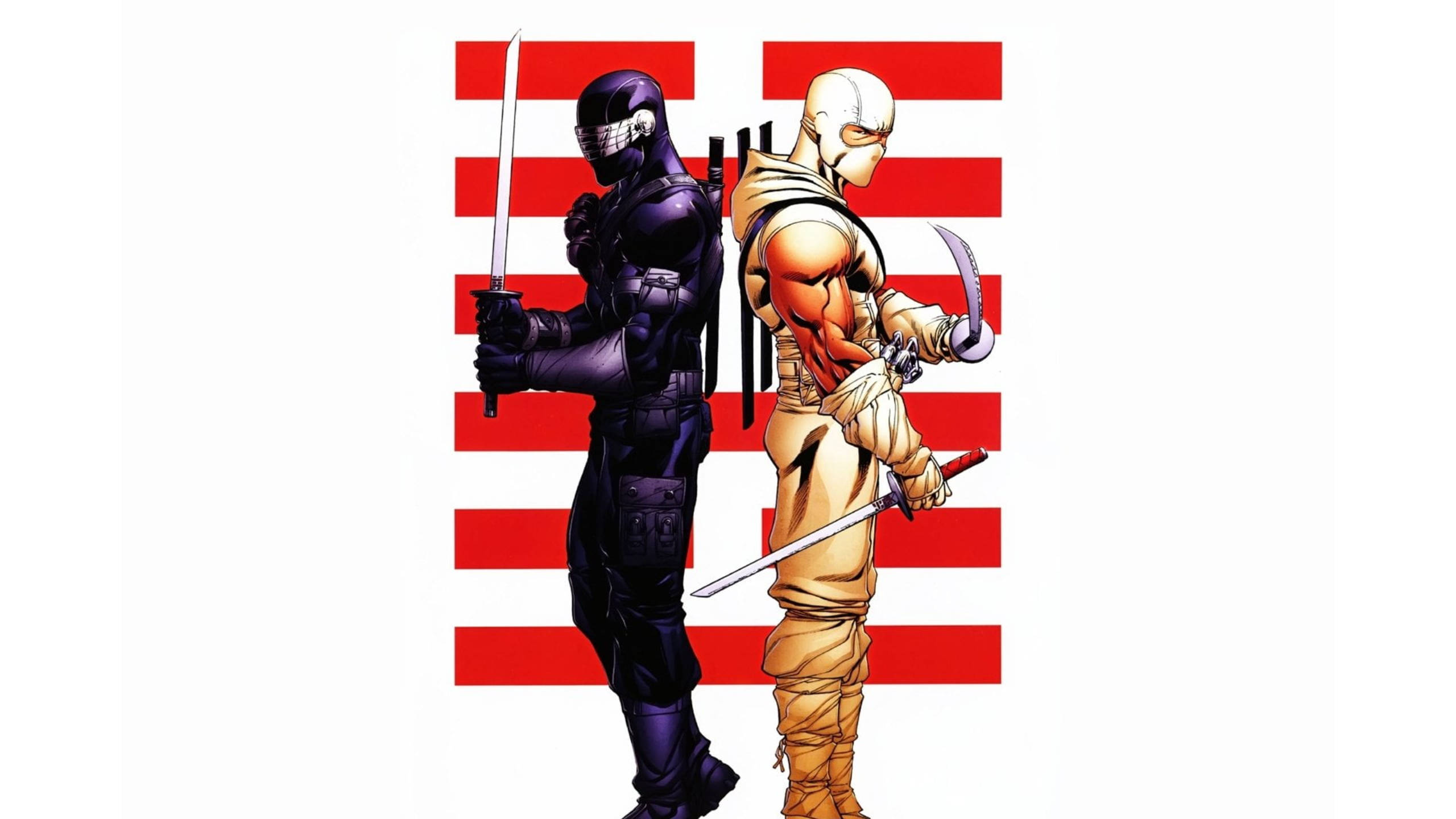 Snake Eyes, Storm Shadow, anime-style, 2K Desktop Wallpaper