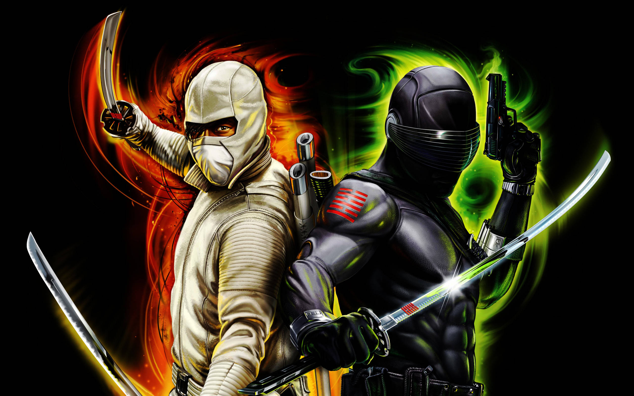 Snake Eyes, white, black, 2K Desktop Wallpaper