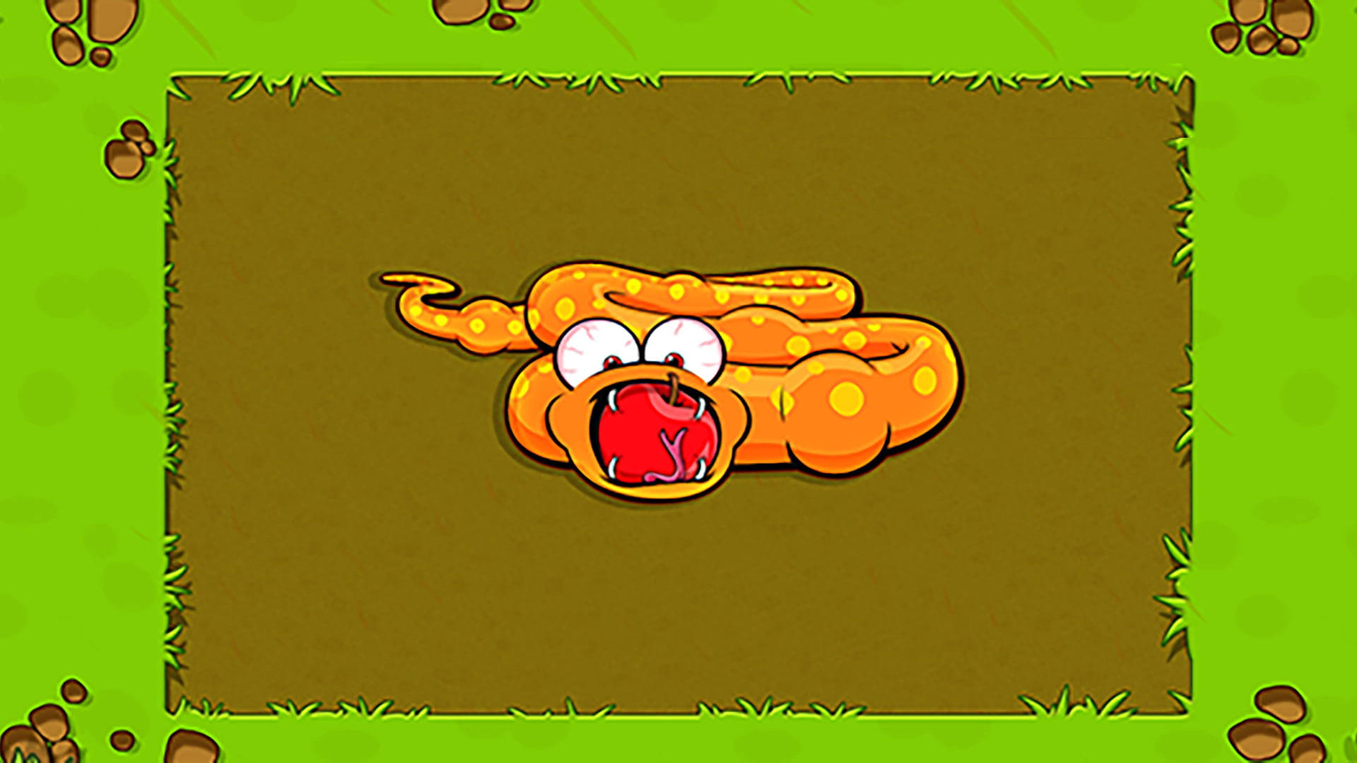cartoon orange snake, yellow spots, wide eyes, Full HD Desktop Wallpaper