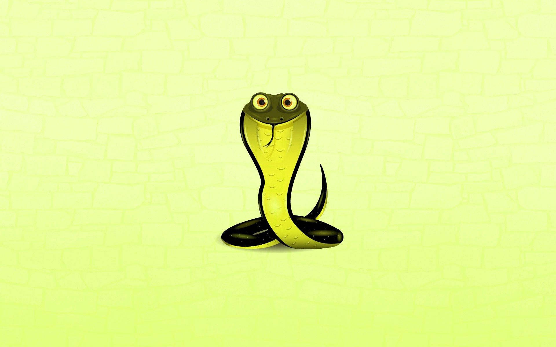 cute cobra snake, yellow body, black hood, Full HD Desktop Wallpaper