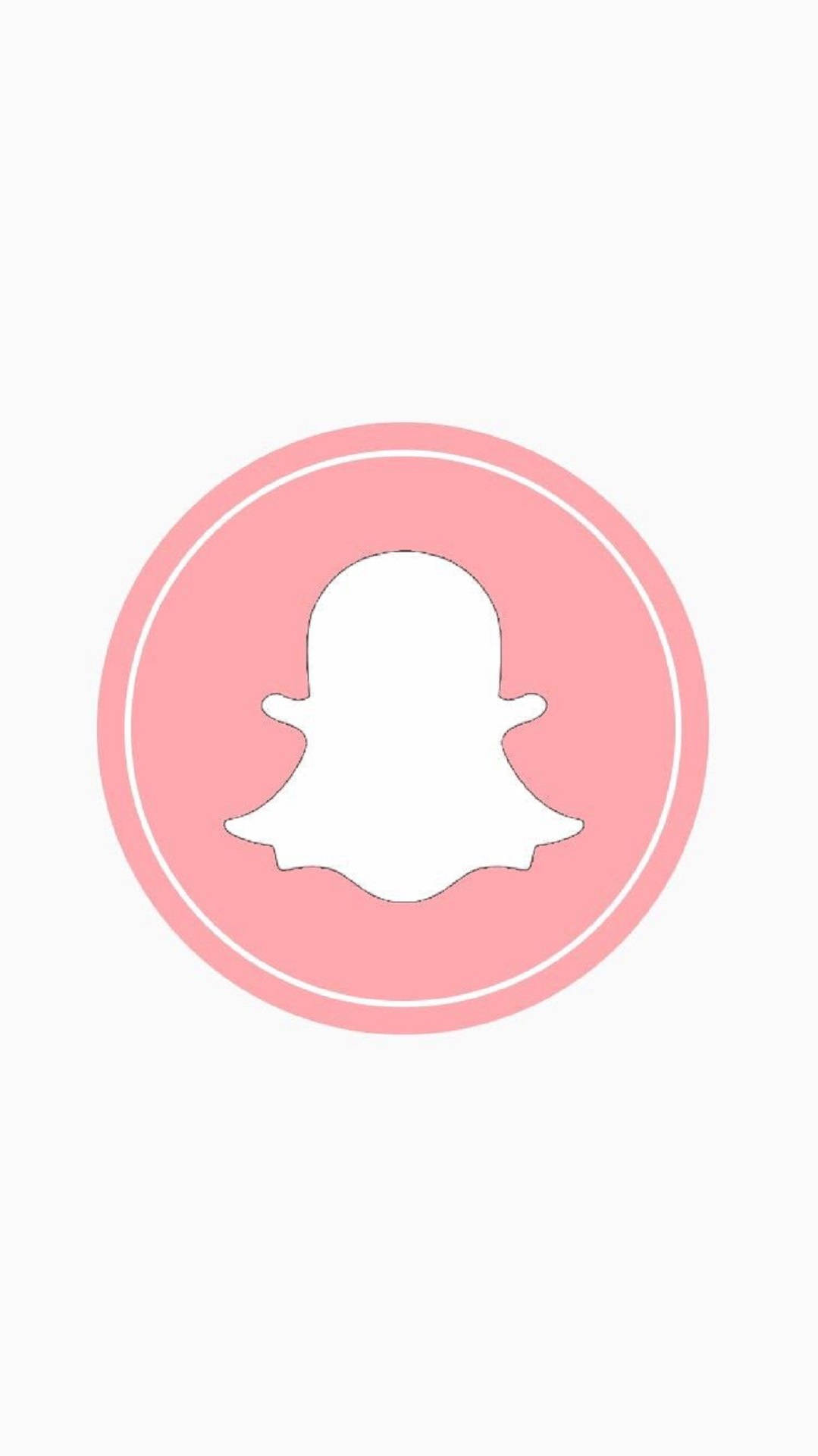 Snapchat, pink circle logo, white ghost silhouette, Full HD Phone Wallpaper