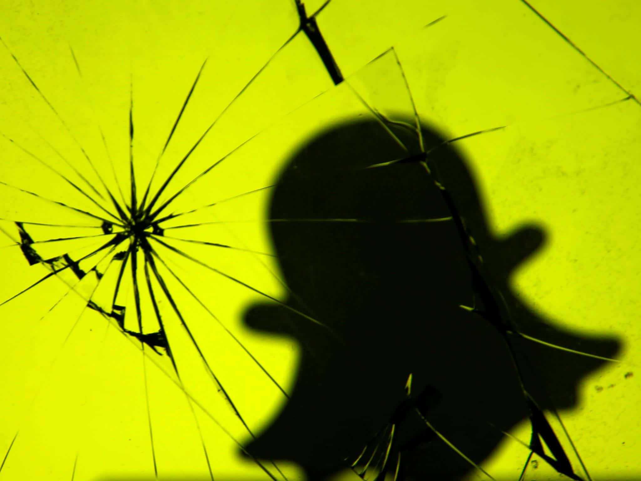 Snapchat Logo, shadow, broken glass, Full HD Desktop Wallpaper