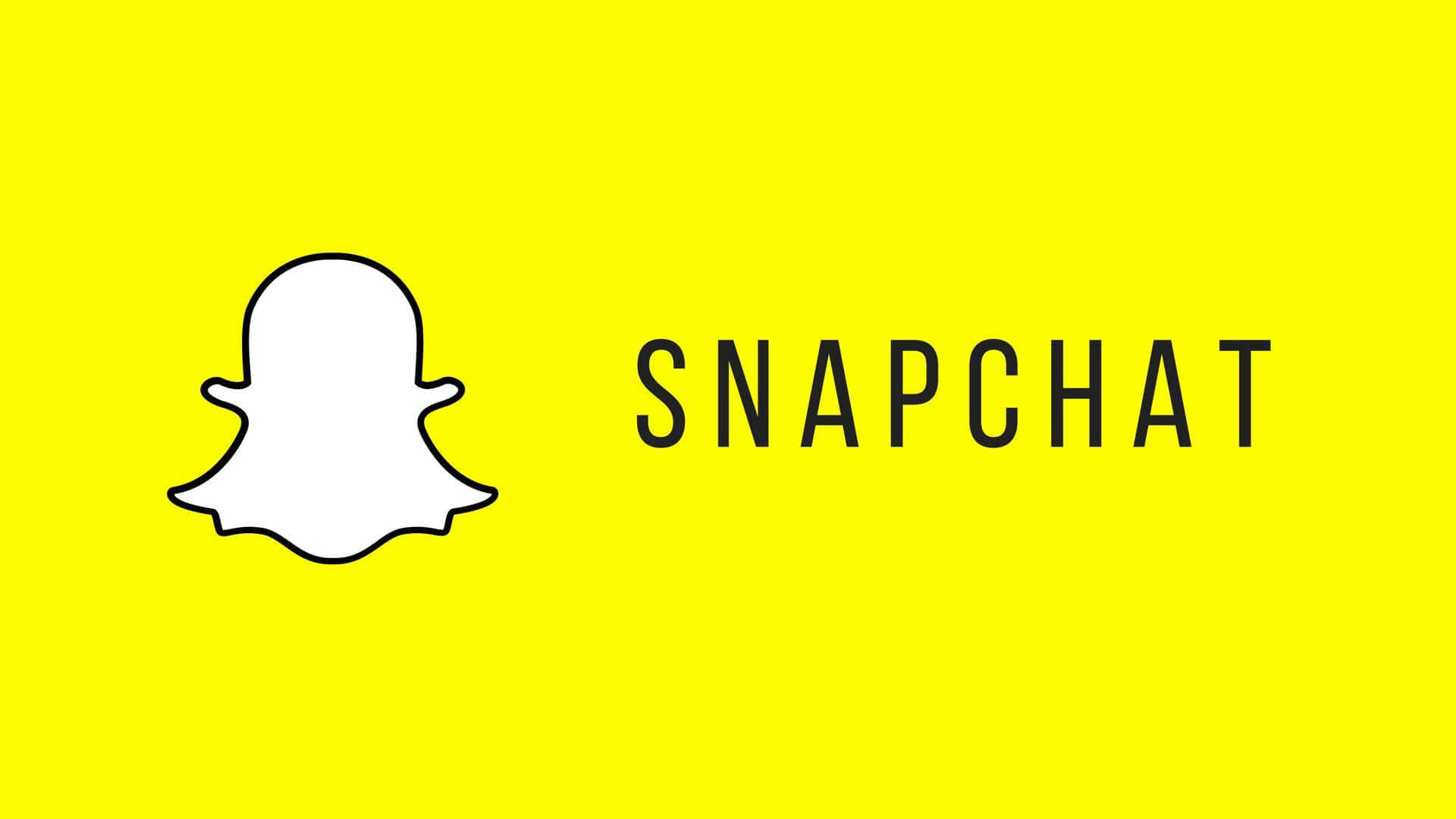 Snapchat Logo, white ghost icon, bold text, Full HD Desktop Wallpaper
