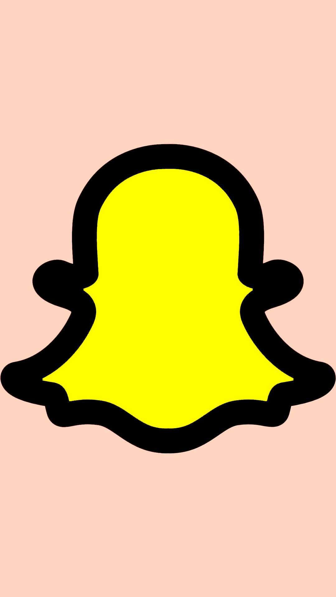 Snapchat Logo, yellow ghost, black outline, Full HD Phone Wallpaper