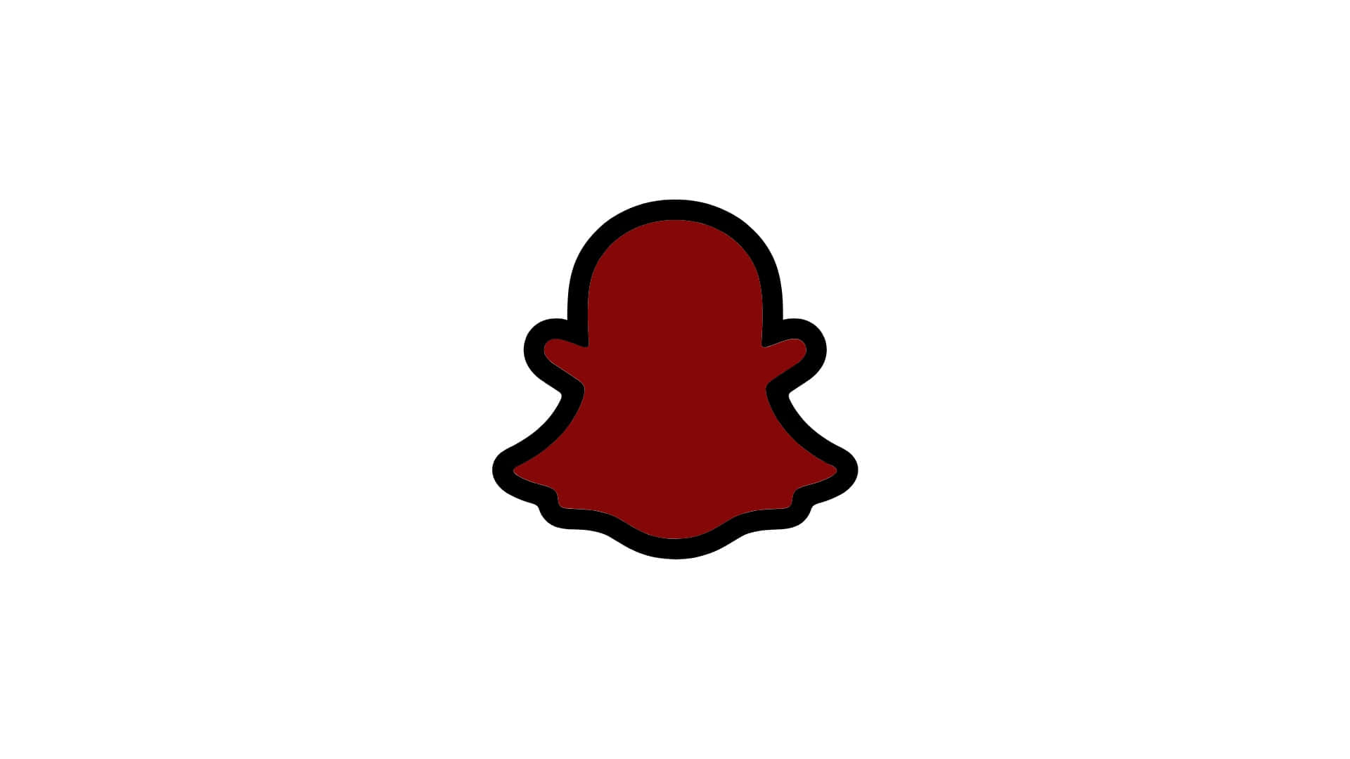 Red Snapchat Logo, ghost icon, black outline, Full HD Desktop Wallpaper