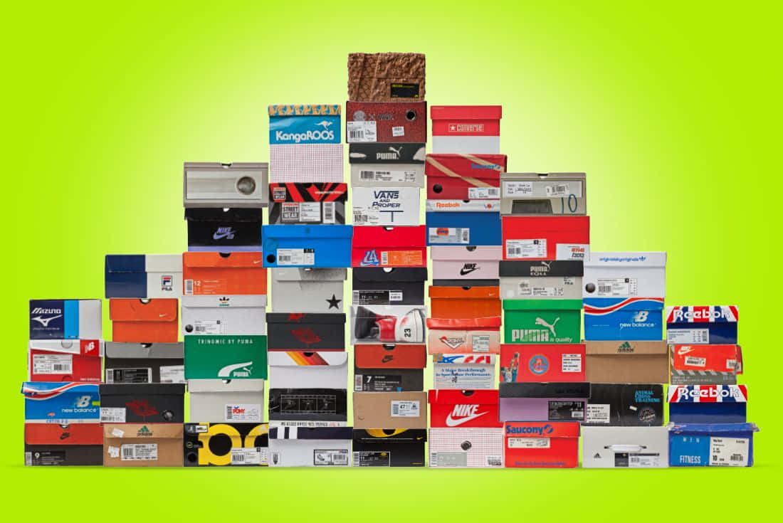 Sneakerhead, shoeboxes, various brands, SD Desktop Wallpaper