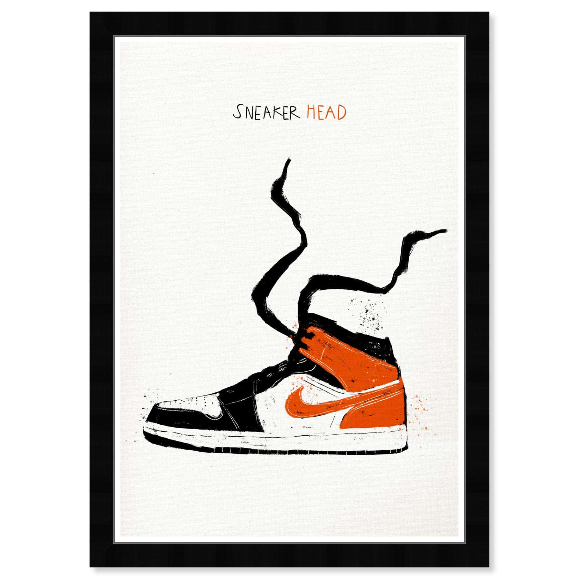 Sneakerhead, black and orange, smoke, Full HD Desktop Wallpaper
