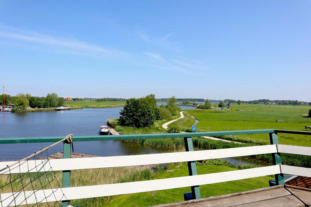 Sneek, waterway, wooden deck, SD Desktop Wallpaper