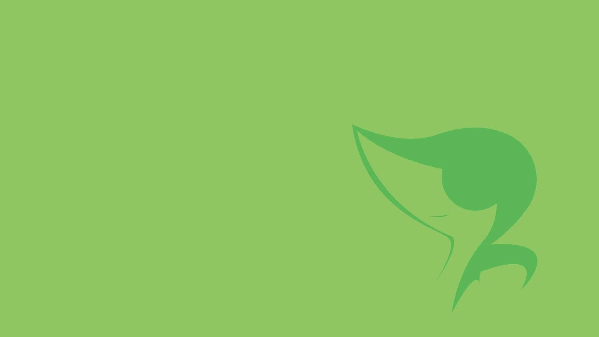 Snivy, silhouette, lime green, Full HD Desktop Wallpaper