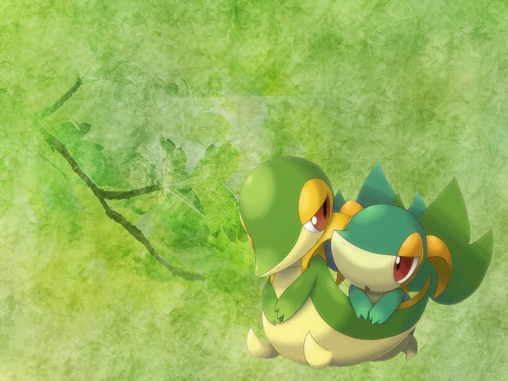 Snivy, green, leaf-like features, SD Desktop Wallpaper