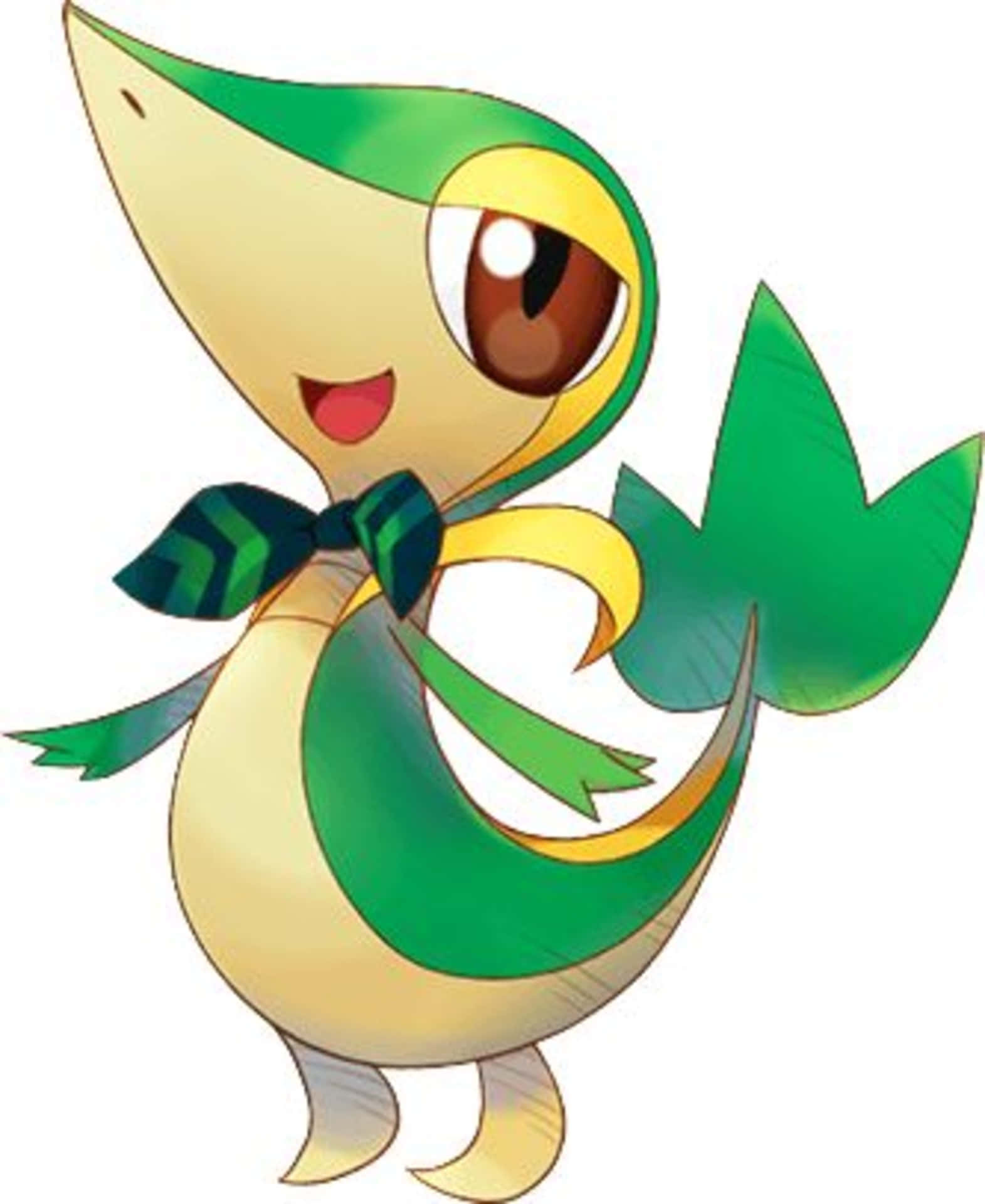 Snivy, green bowtie, striped bowtie, Full HD Phone Wallpaper
