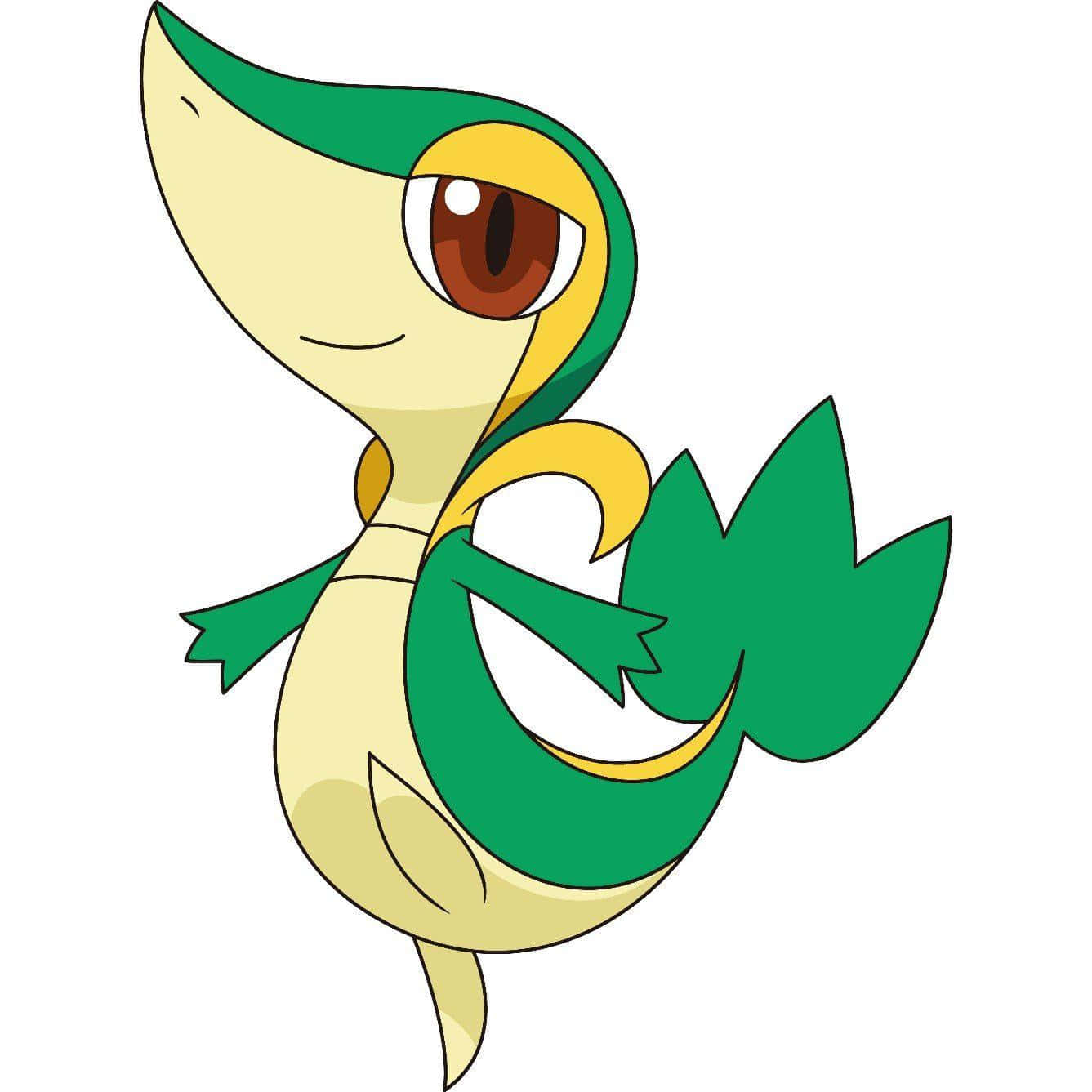 Snivy, green leaf-like markings, yellow underbelly, HD Desktop Wallpaper