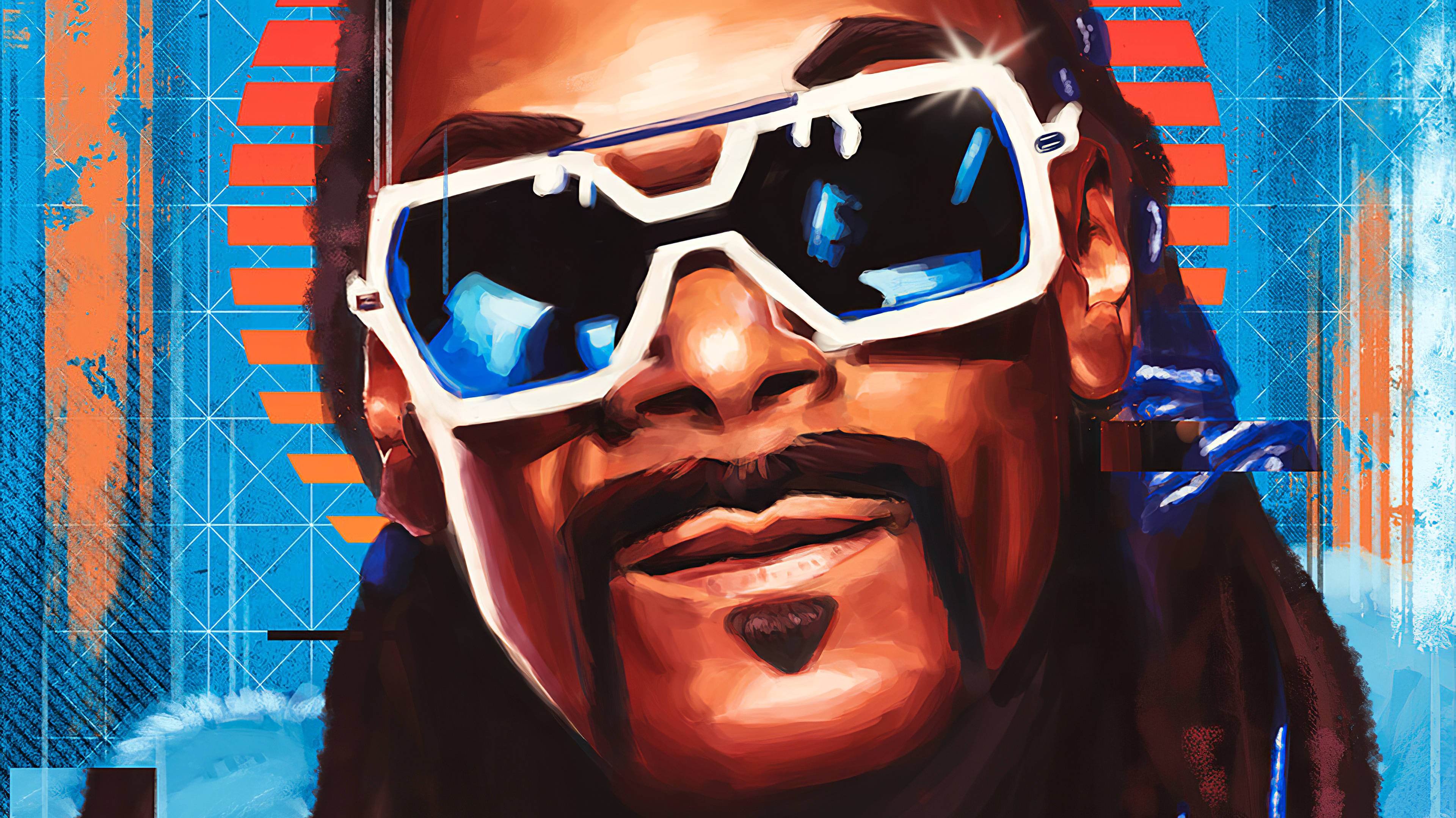 Snoop Dogg, goatee, oversized white sunglasses, 4K Desktop Wallpaper