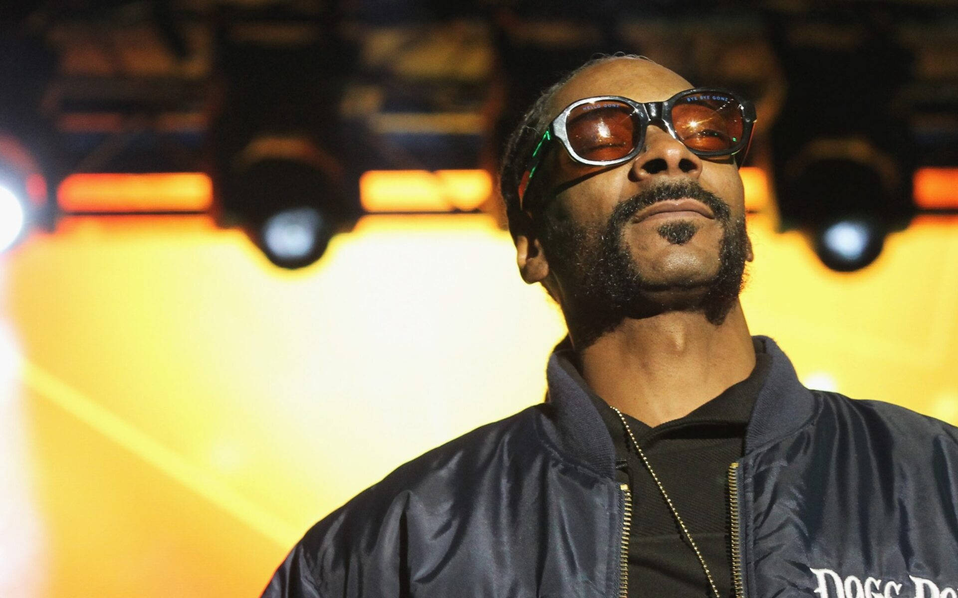 Snoop Dogg, iconic sunglasses, navy bomber jacket, Full HD Desktop Wallpaper