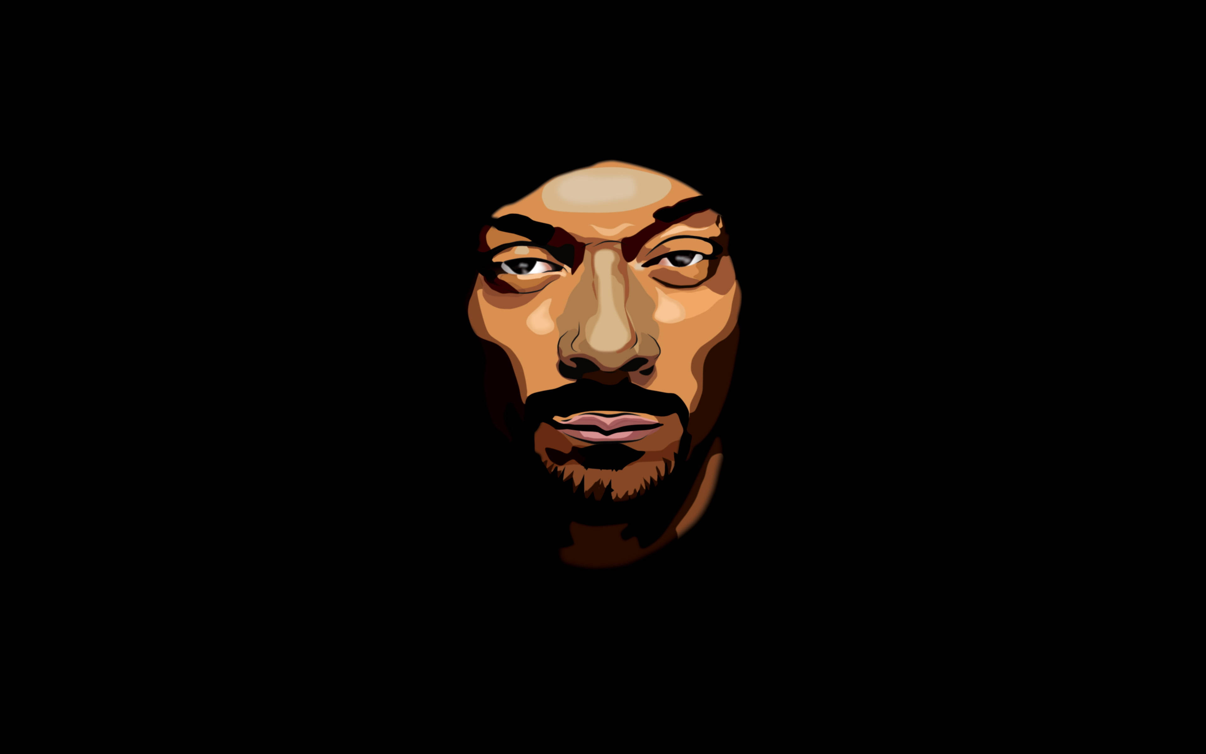 Snoop Dogg, vector poster, black background, 4K Desktop Wallpaper