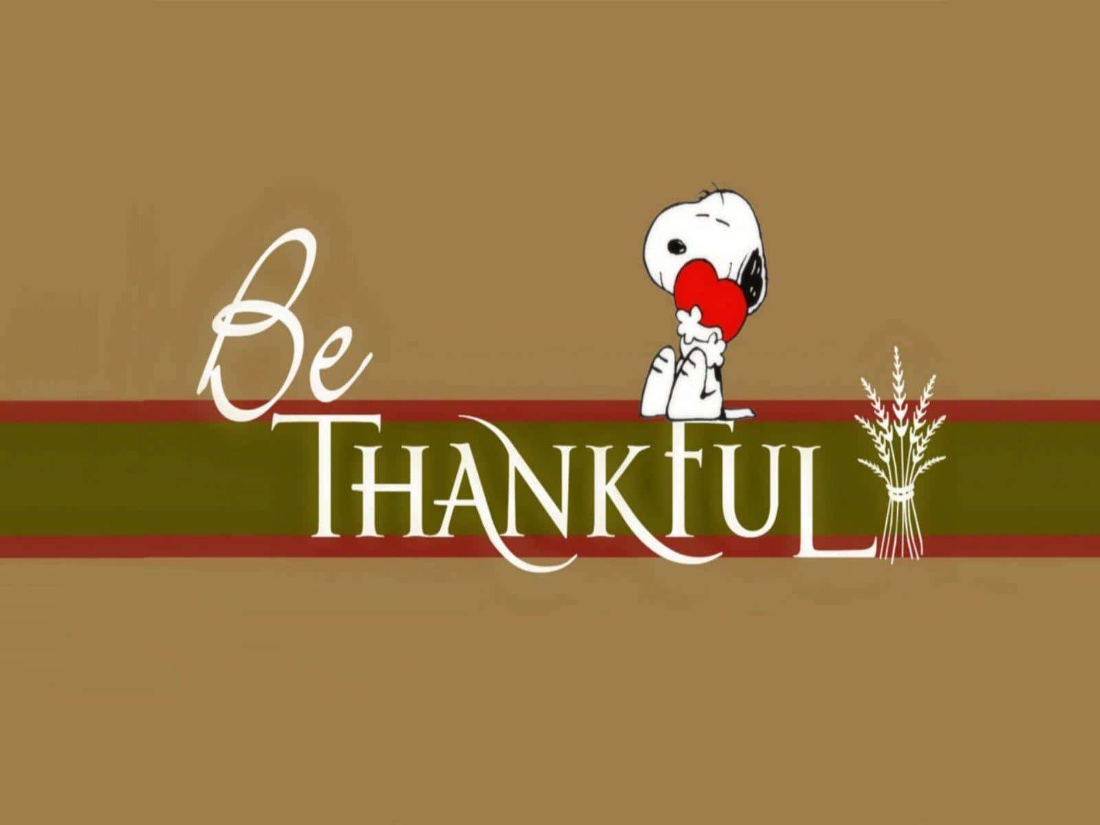 Snoopy, Be THANKFUL, red heart, HD Desktop Wallpaper