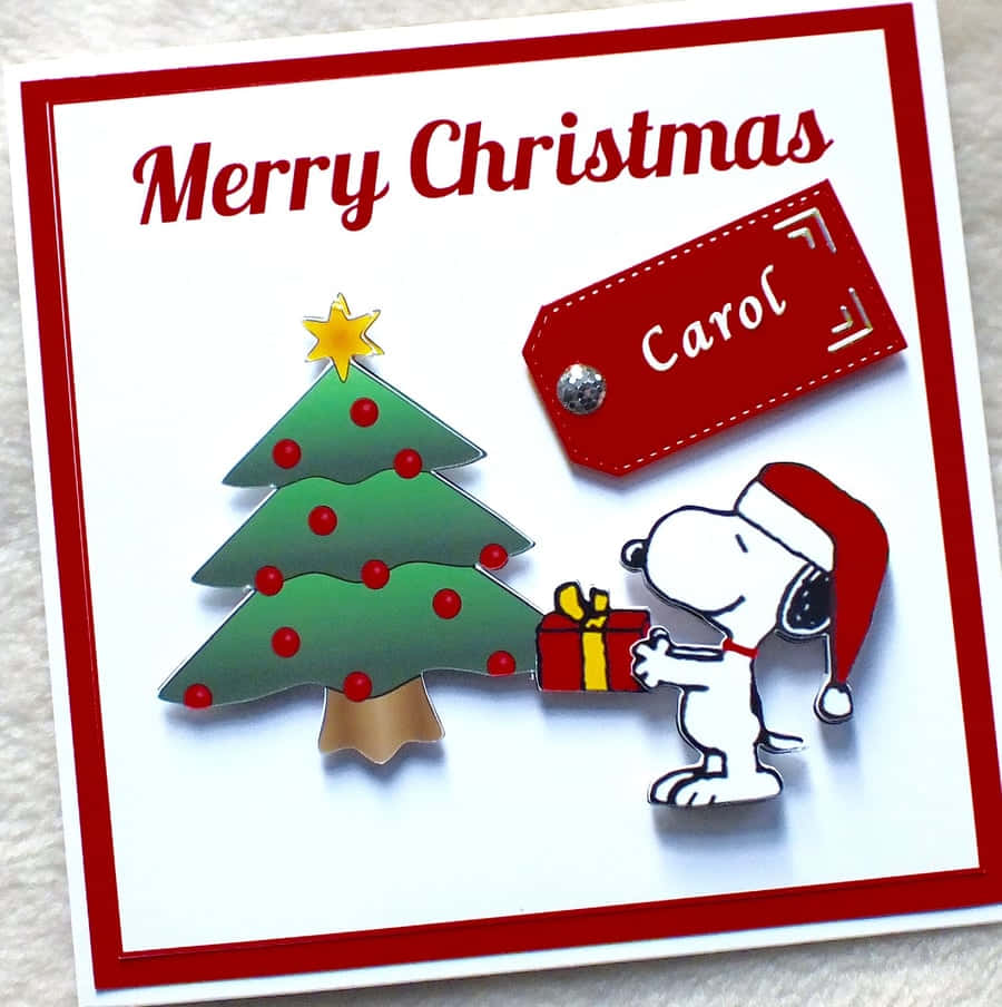 Snoopy, red Santa hat, gift, SD Phone Wallpaper