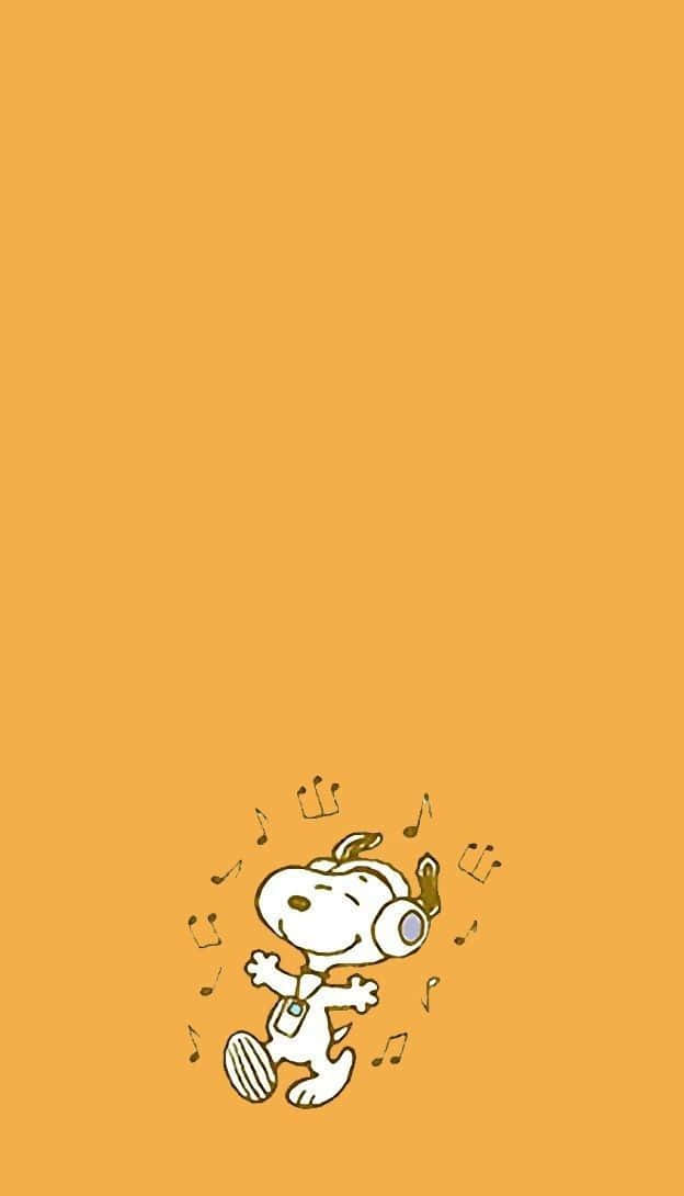 Snoopy, fall season, musical notes, SD Phone Wallpaper