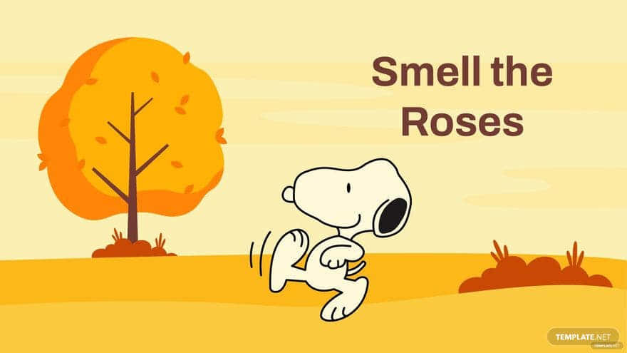 Snoopy, autumn field, golden tree, SD Desktop Wallpaper