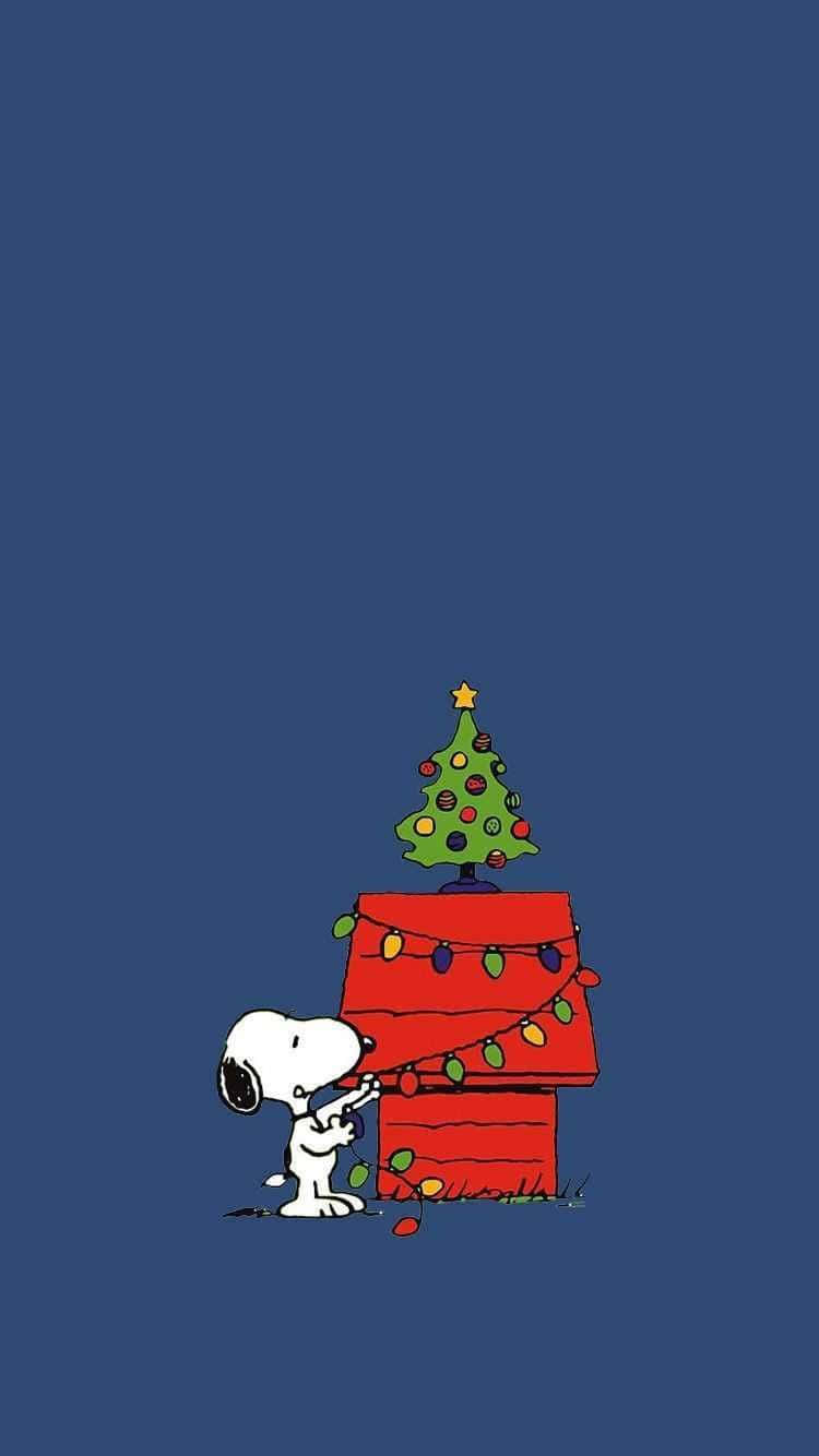 Snoopy, red doghouse, colorful lights, HD Phone Wallpaper