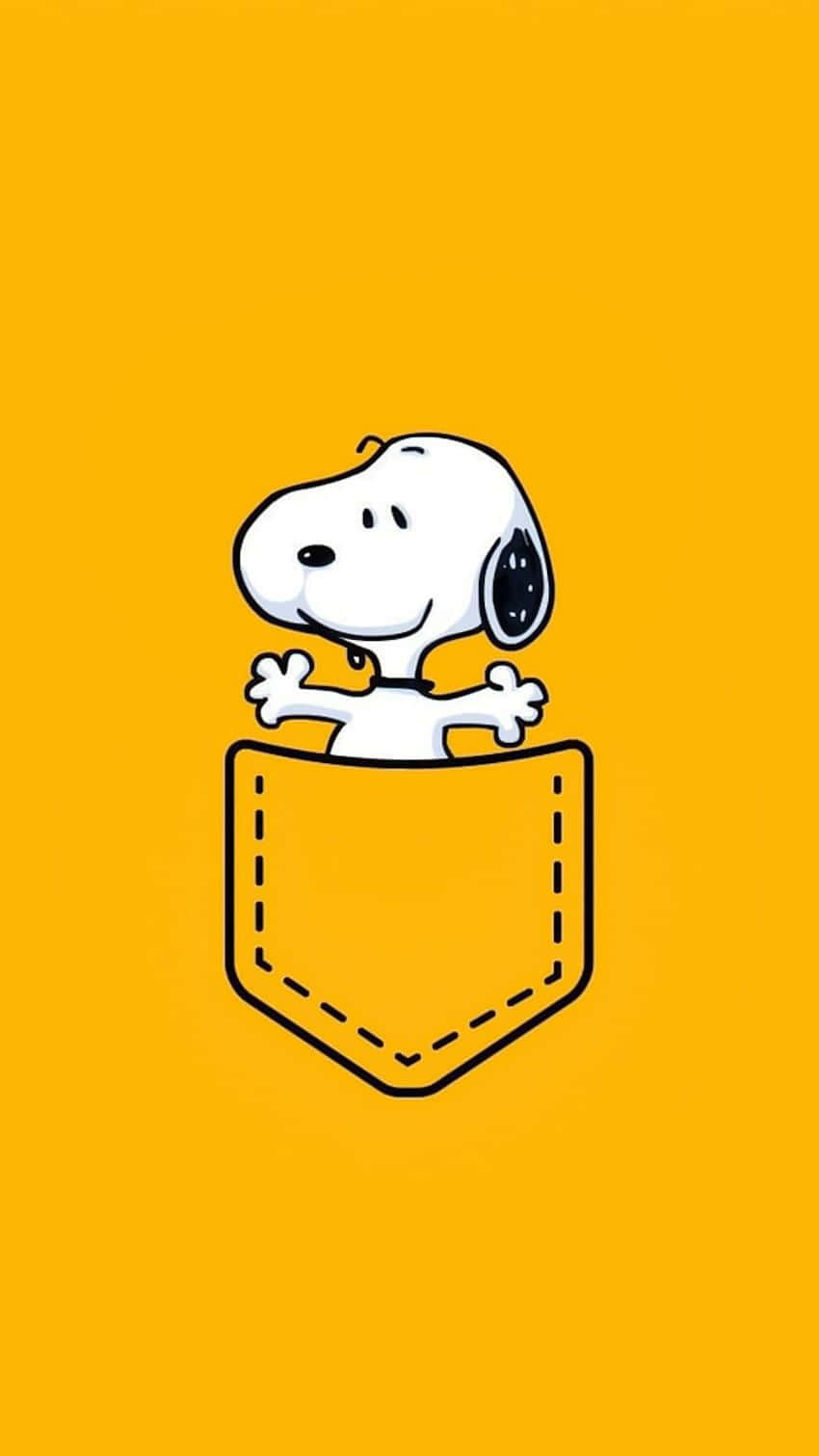 Snoopy, white beagle, yellow pocket, HD Phone Wallpaper