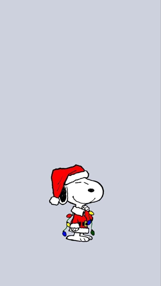 Snoopy, Santa suit, red, SD Phone Wallpaper