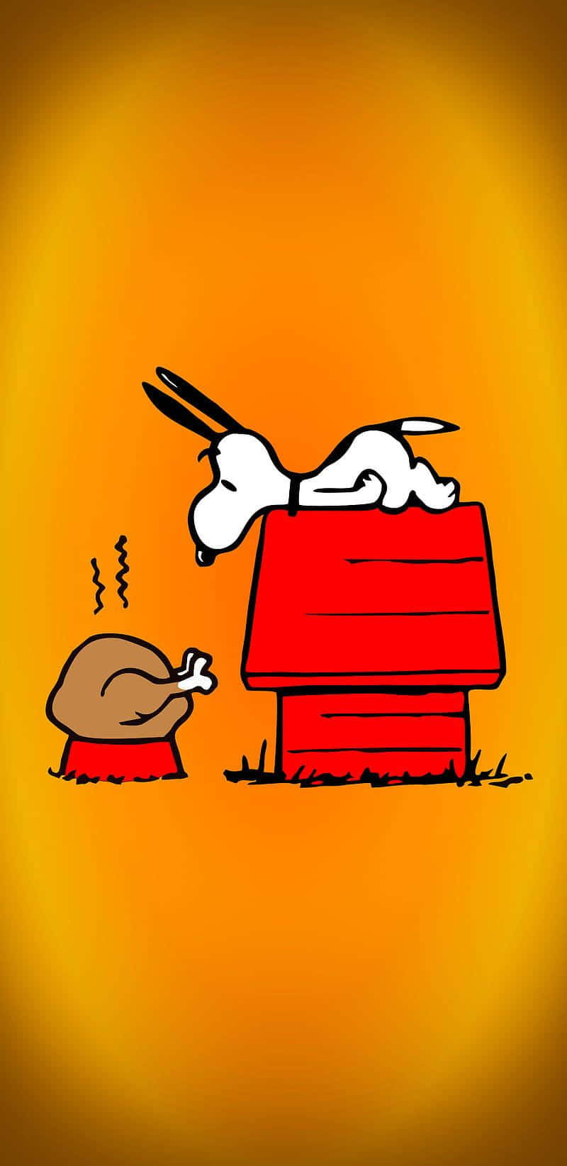 Snoopy, red doghouse, roasted turkey, HD Phone Wallpaper