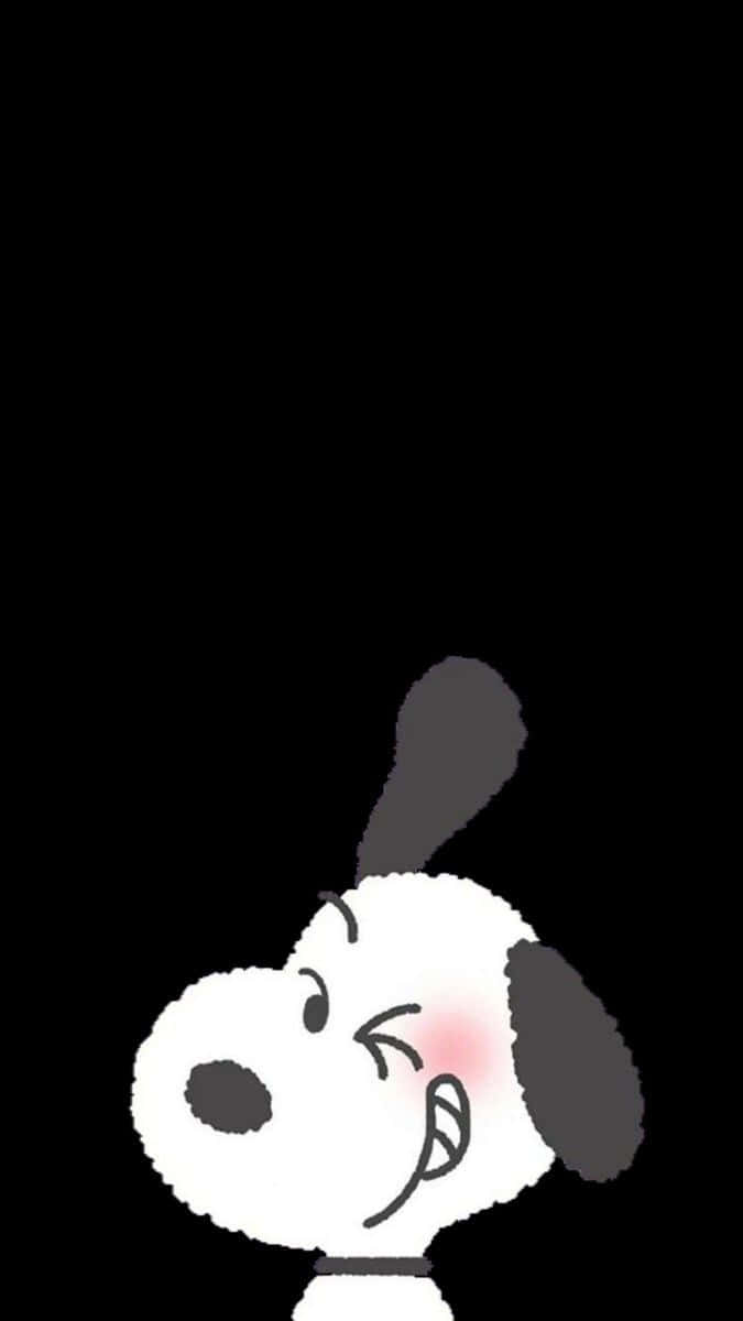 Snoopy, smiling, winks playfully, SD Phone Wallpaper