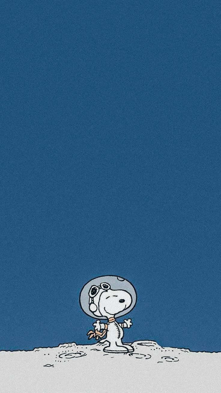 Snoopy, spacesuit, moon-like surface, HD Phone Wallpaper